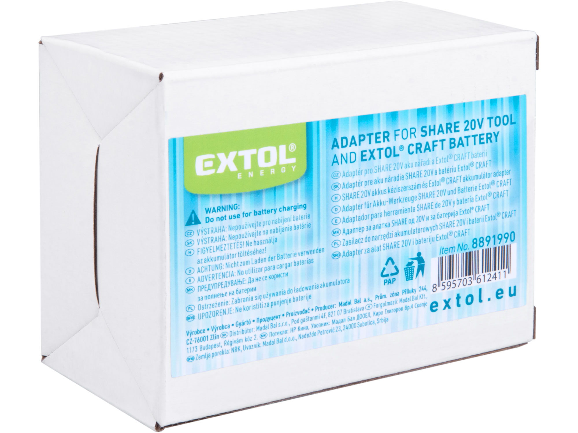 adaptér pro SHARE20V stroj a EXTOL CRAFT 20V (Makita) baterii