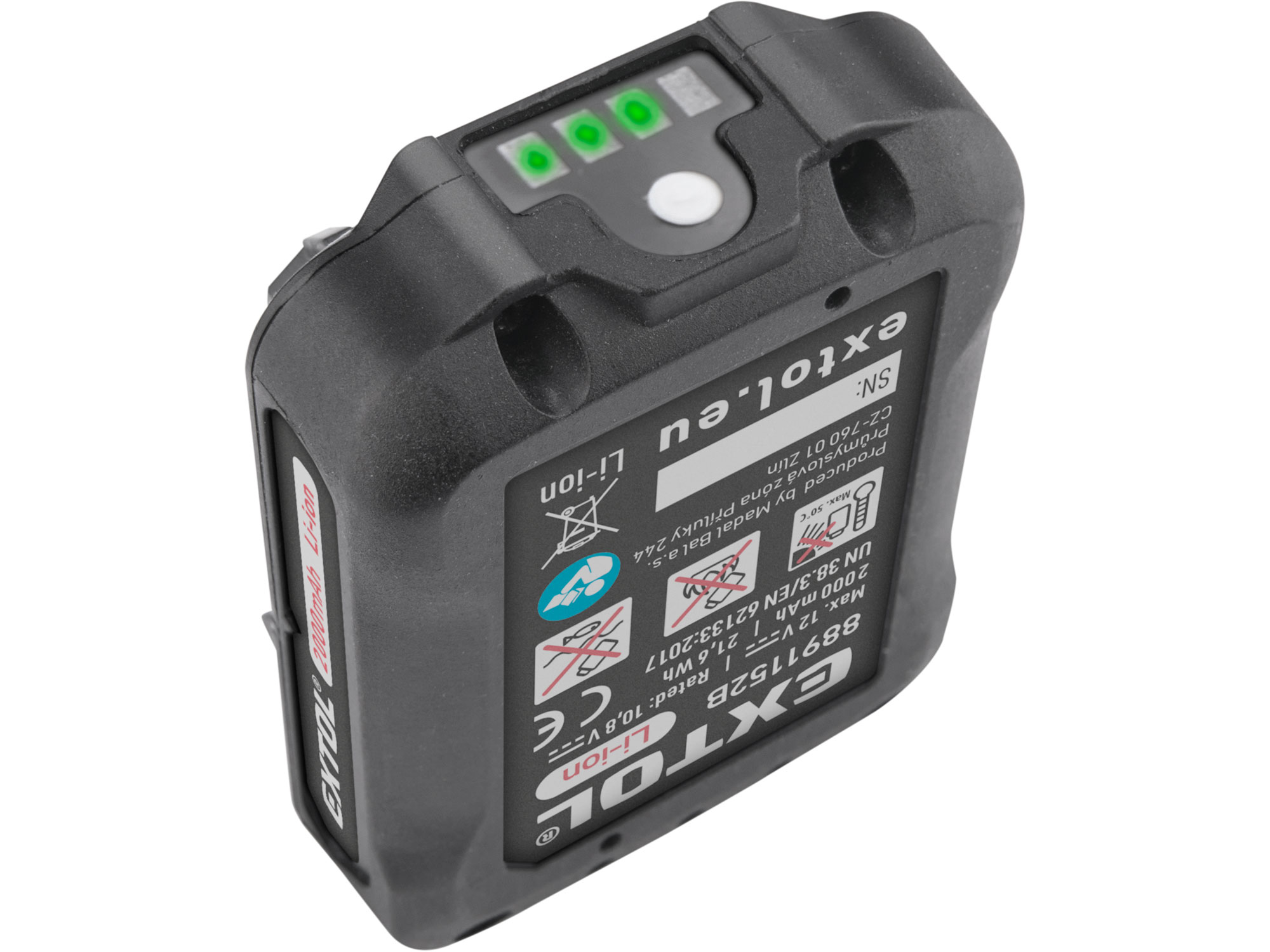 baterie akumulátorová, 12V Li-ion, 2Ah