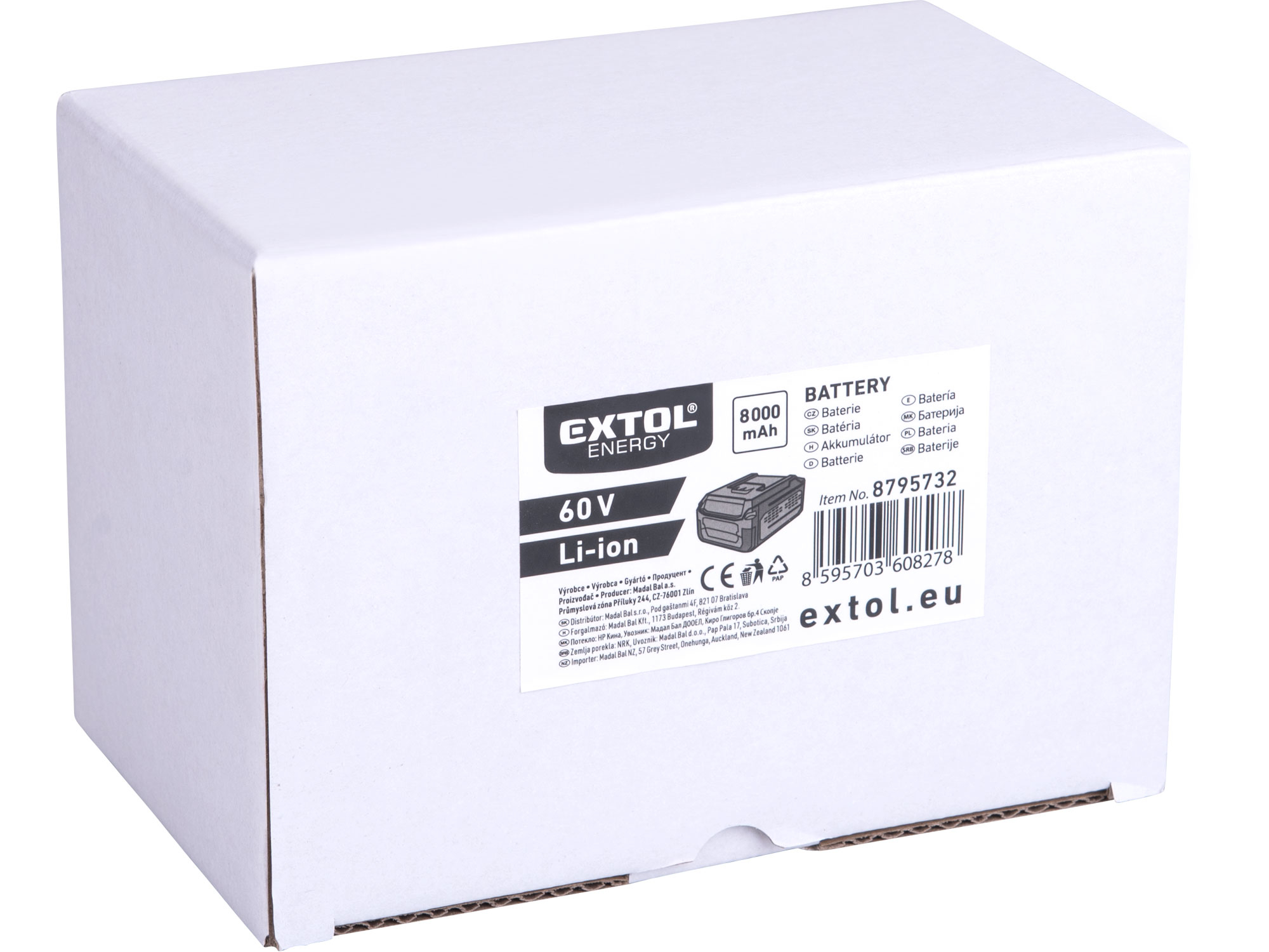 baterie akumulátorová, 60V/8Ah