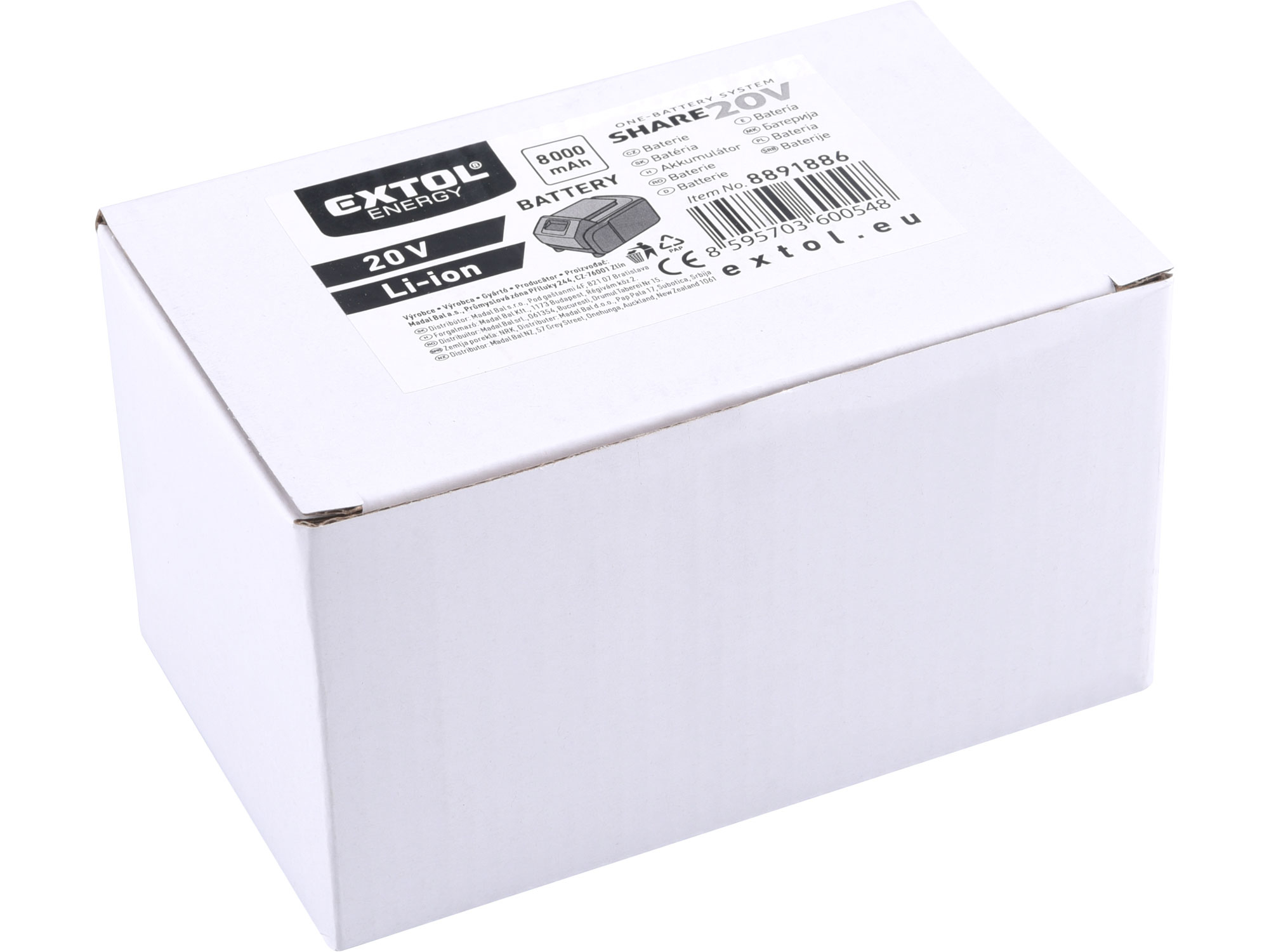 baterie akumulátorová SHARE20V, 8000mAh