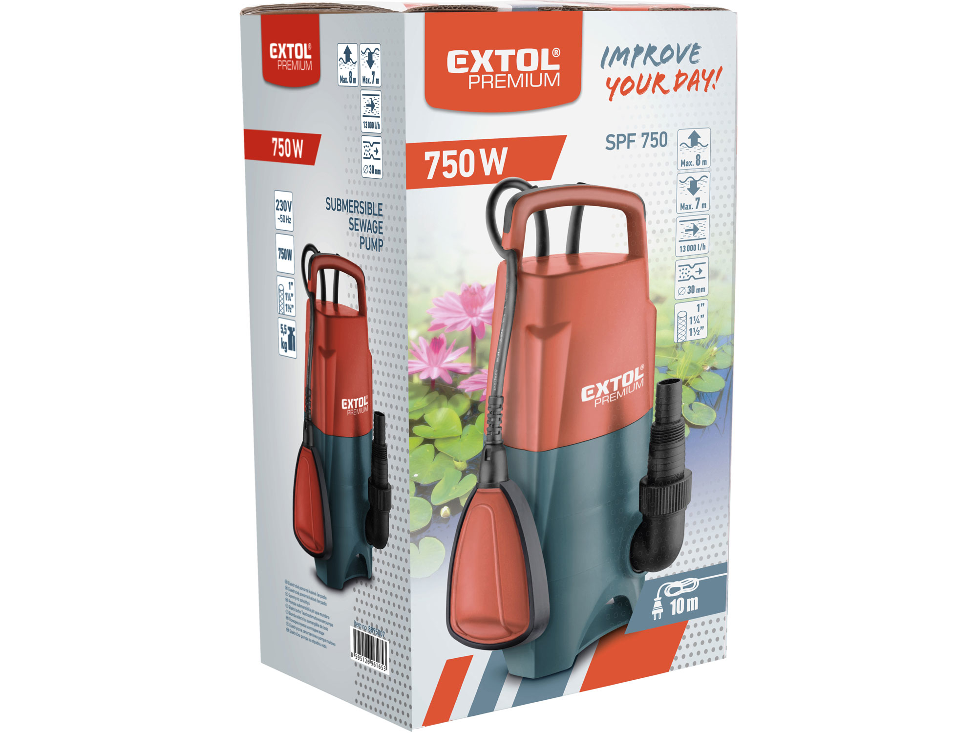 Čerpadlo 750W el.kalové 13000l/hod Extol