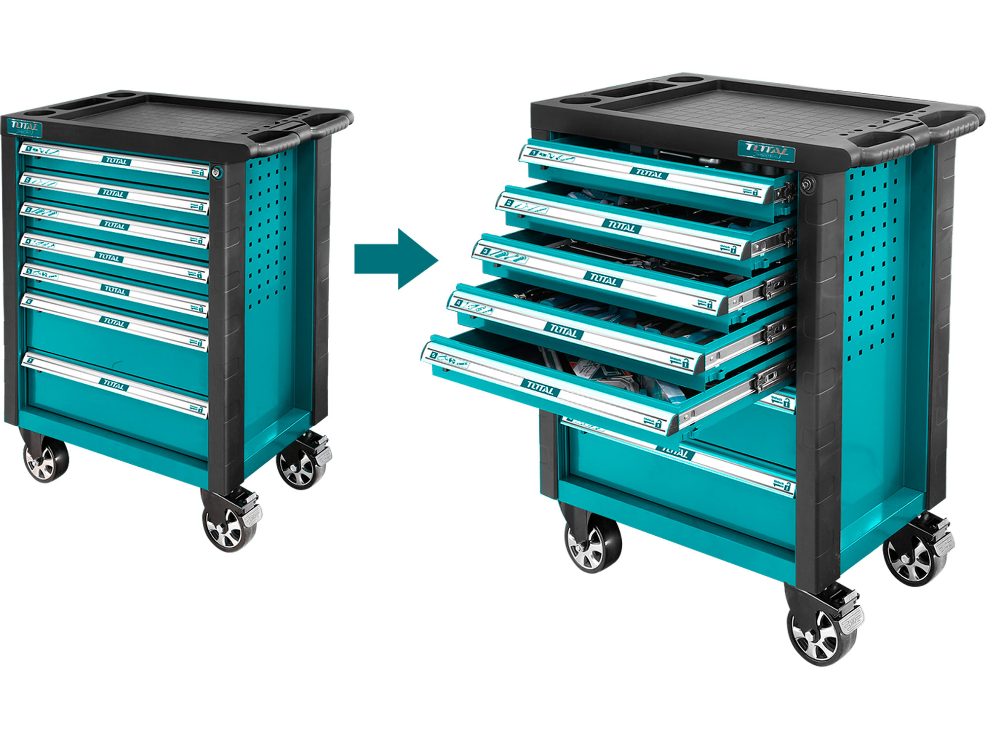 Dílenský vozík s nářadím, 162ks, industrial