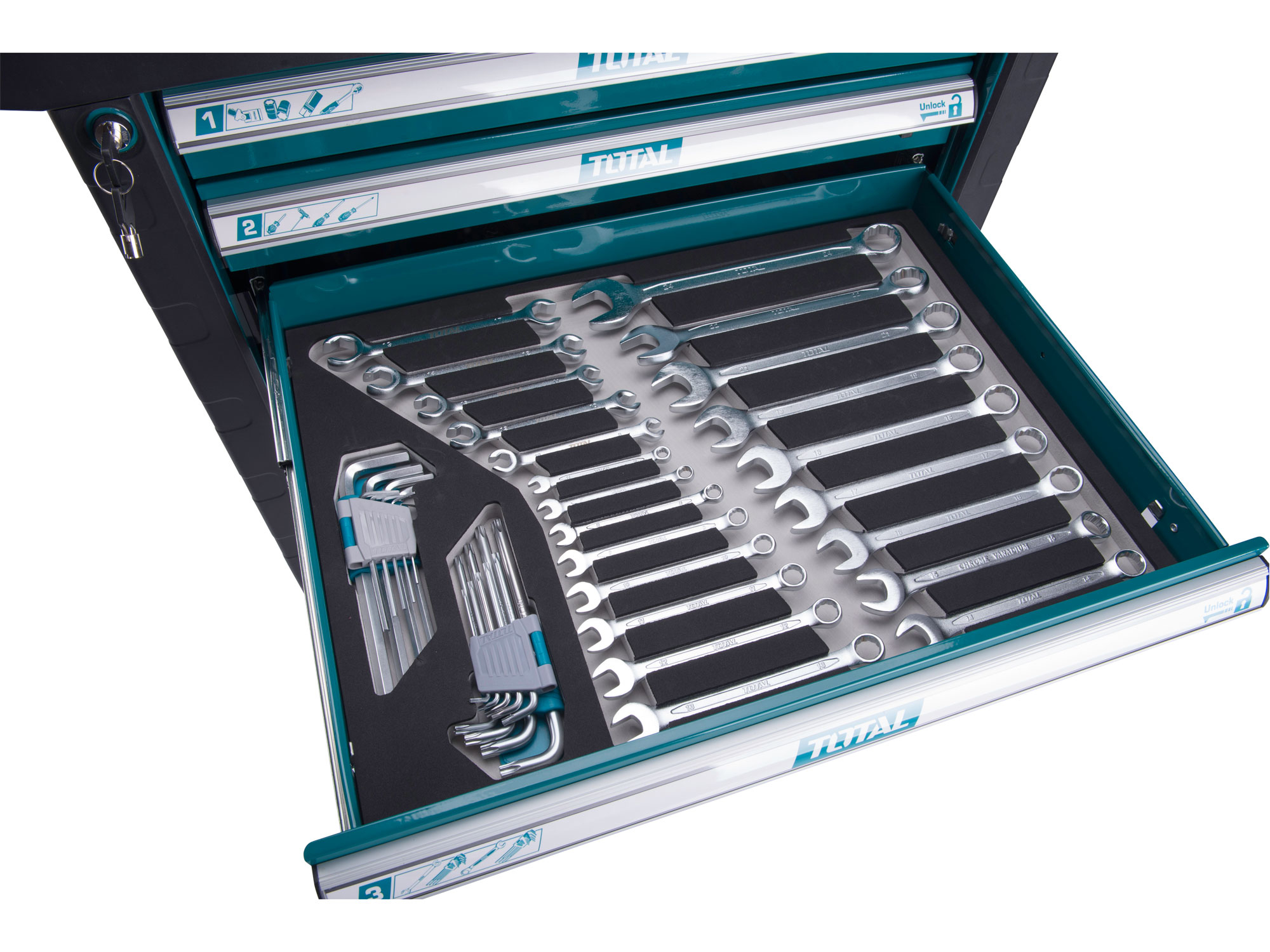 Dílenský vozík s nářadím, 162ks, industrial