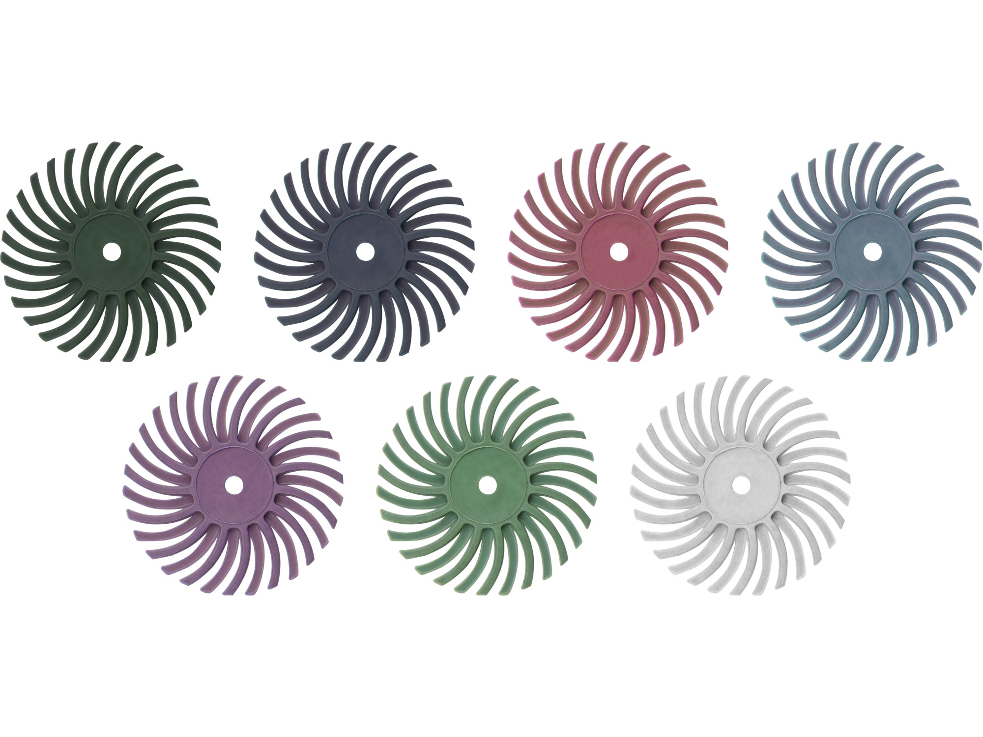 disky radiální štětinové, sada 52ks, P80, P120, P220, P400, P600, P1000, P2500