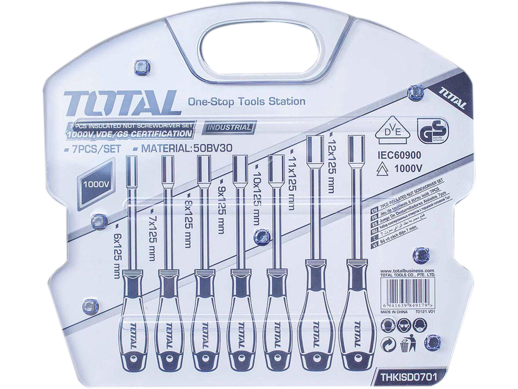 Elektrikářské šroubováky maticové, sada 7ks, industrial, 50BV30