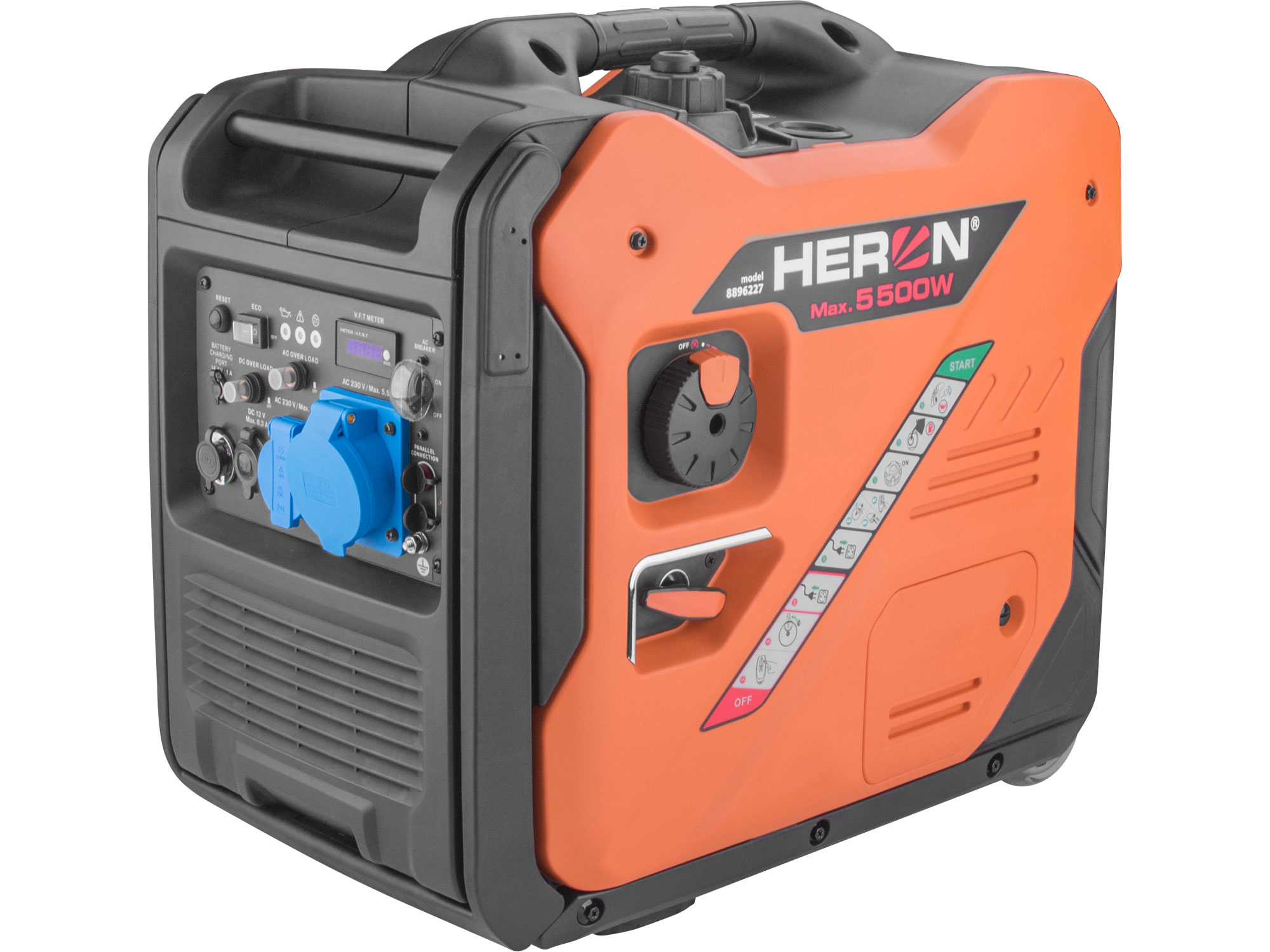 elektrocentrála digitální invertorová, 5,5kW, elektrický start, podvozek