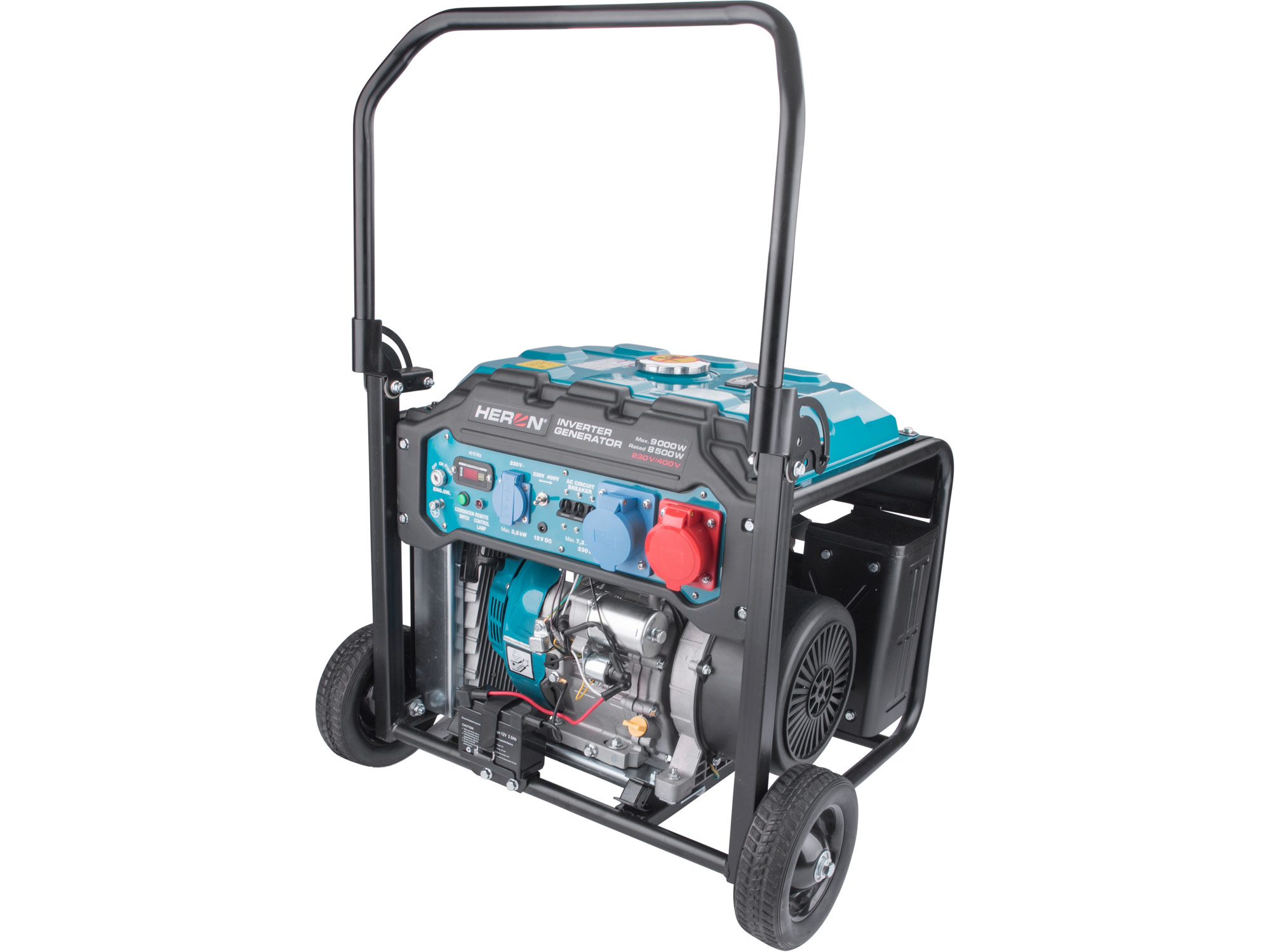 elektrocentrála digitální invertorová, 9kW, el. start, dálkové ovládaní, podvozek