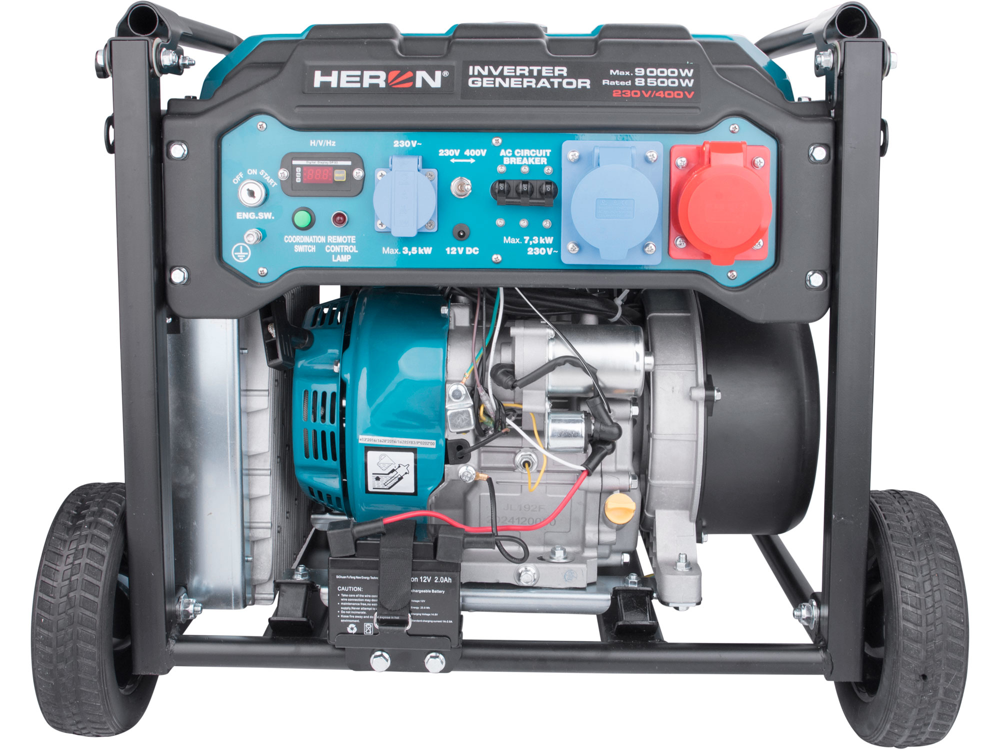 elektrocentrála digitální invertorová, 9kW, el. start, dálkové ovládaní, podvozek