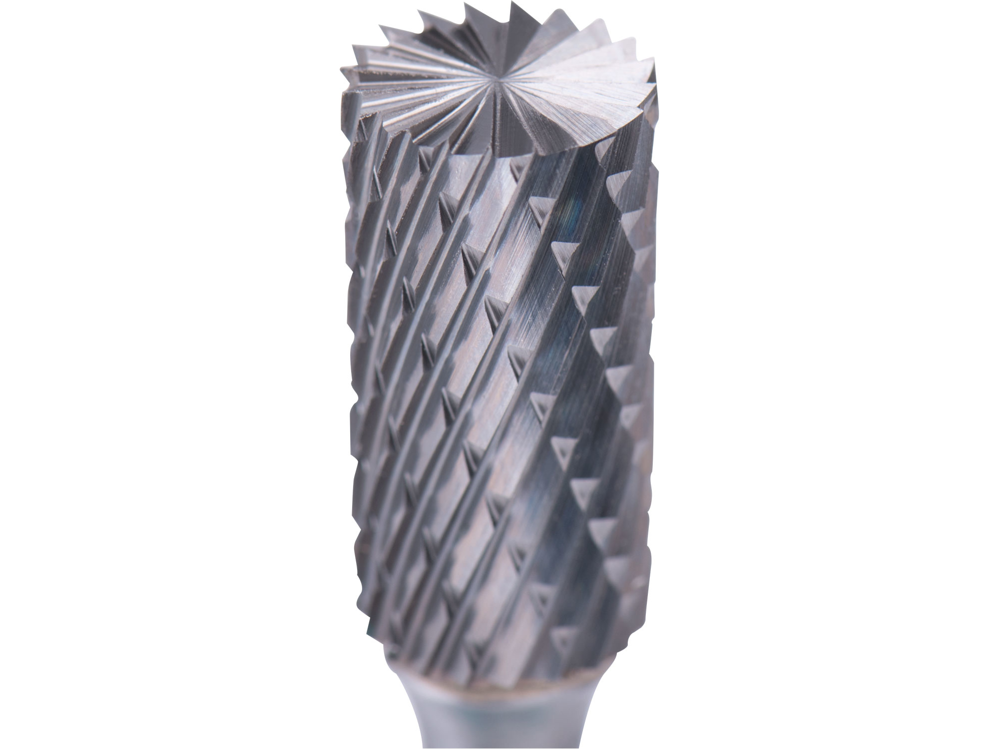 fréza karbidová, válcová s čelním ozubením, pr.12x25mm/stopka 6mm,sek střední (double-cut)