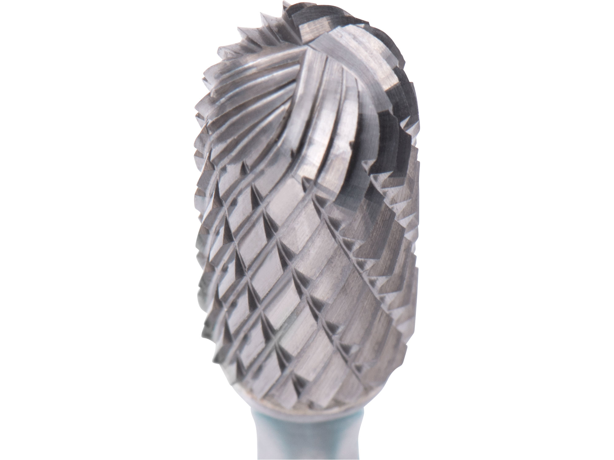 fréza karbidová, válcová s kulovým čelem, pr.12x25mm/stopka 6mm,sek střední (double-cut)