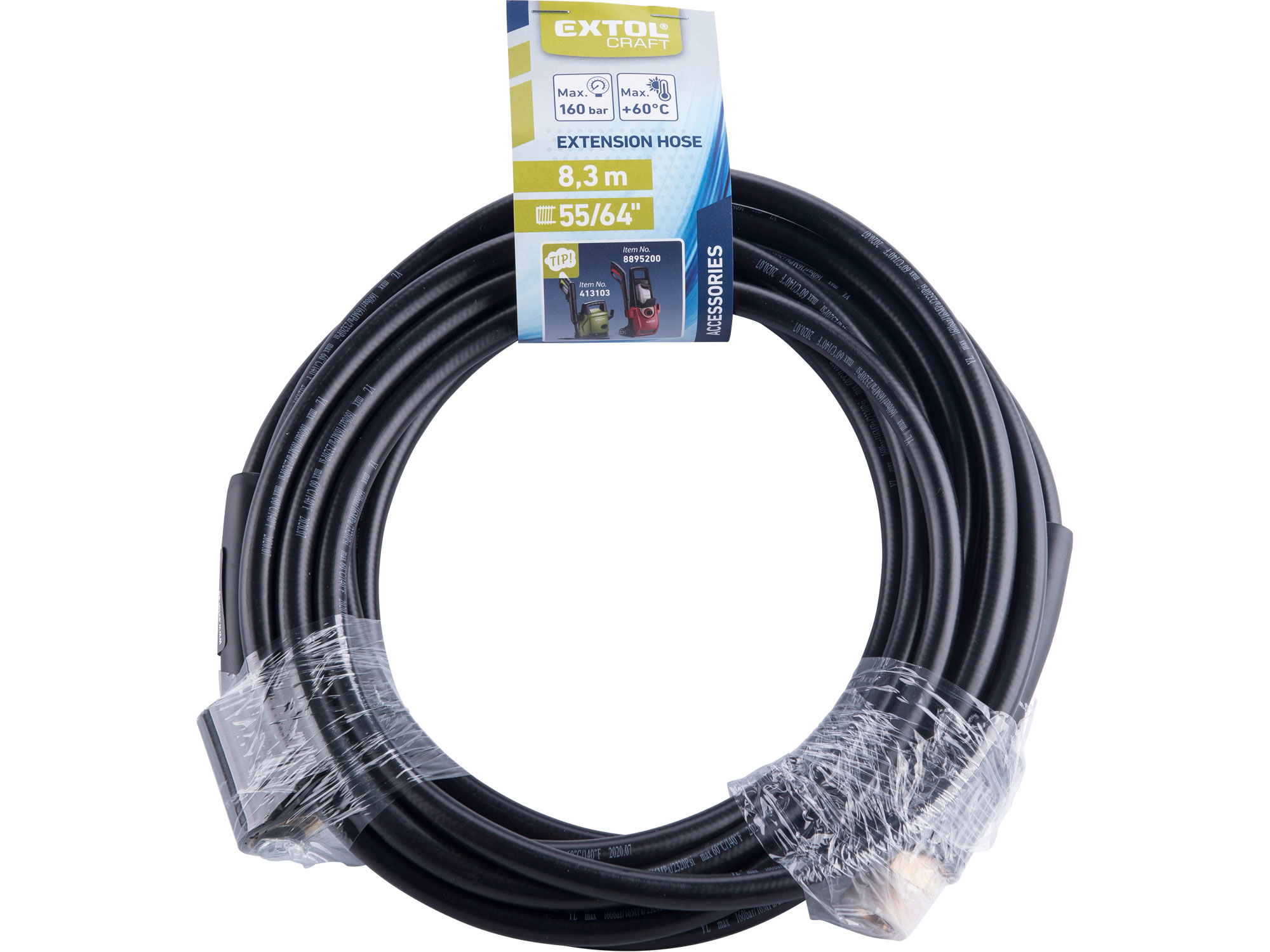 hadice prodlužovací, tlaková, 8,3m, M22, max. 160bar