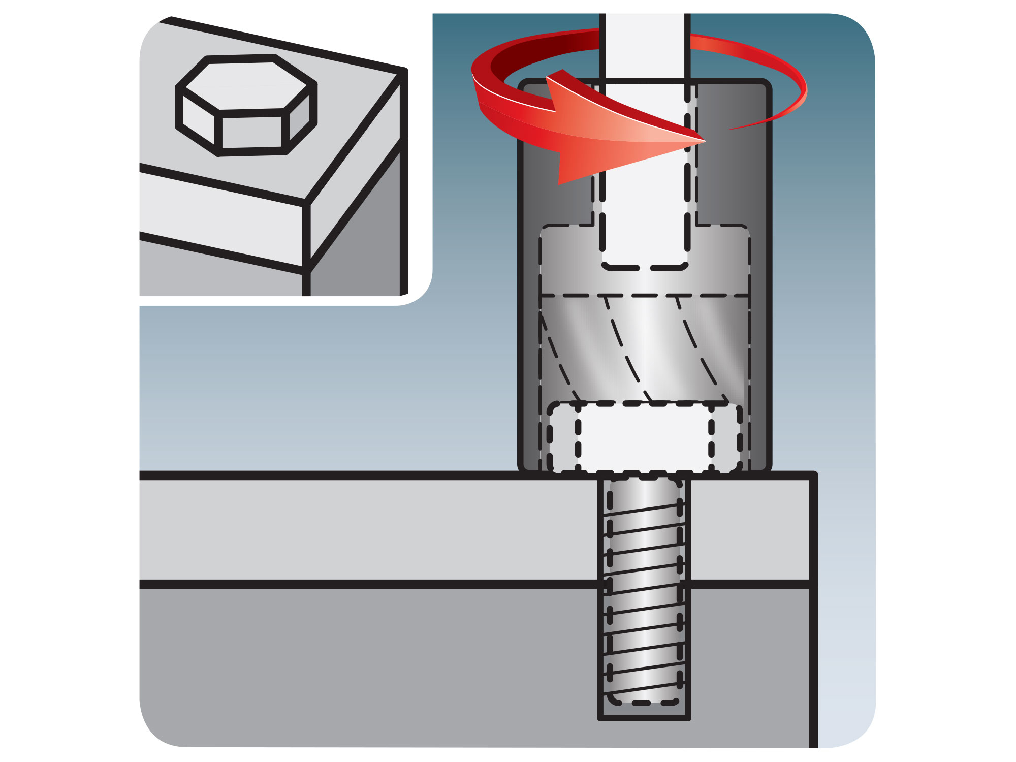 hlavice na uvolňování šroubů a matic, sada 10ks, 3/8", 10-19mm, CrMo