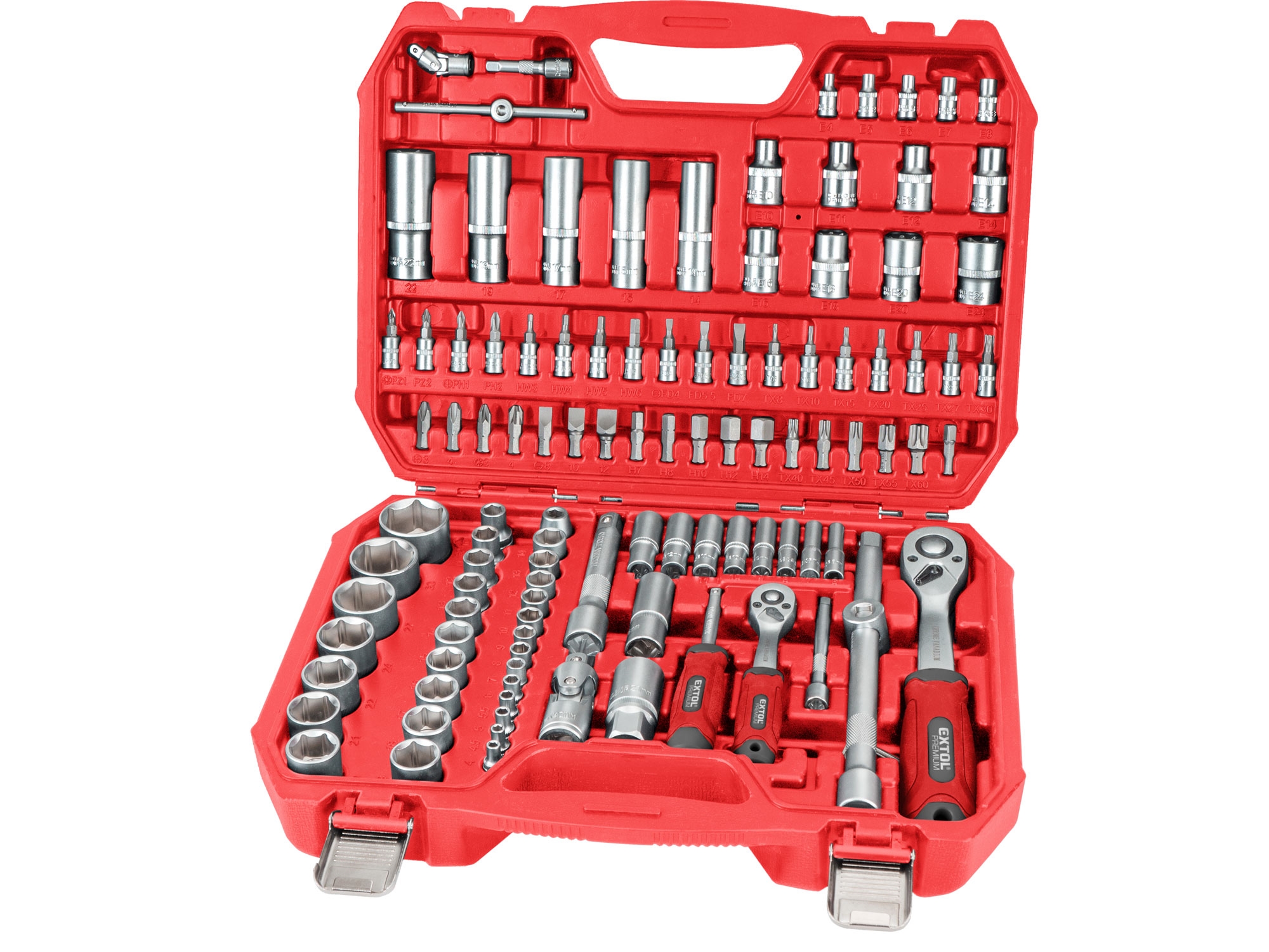 hlavice nástrčné, sada 110ks, 1/4', 1/2' - EXTOL PREMIUM