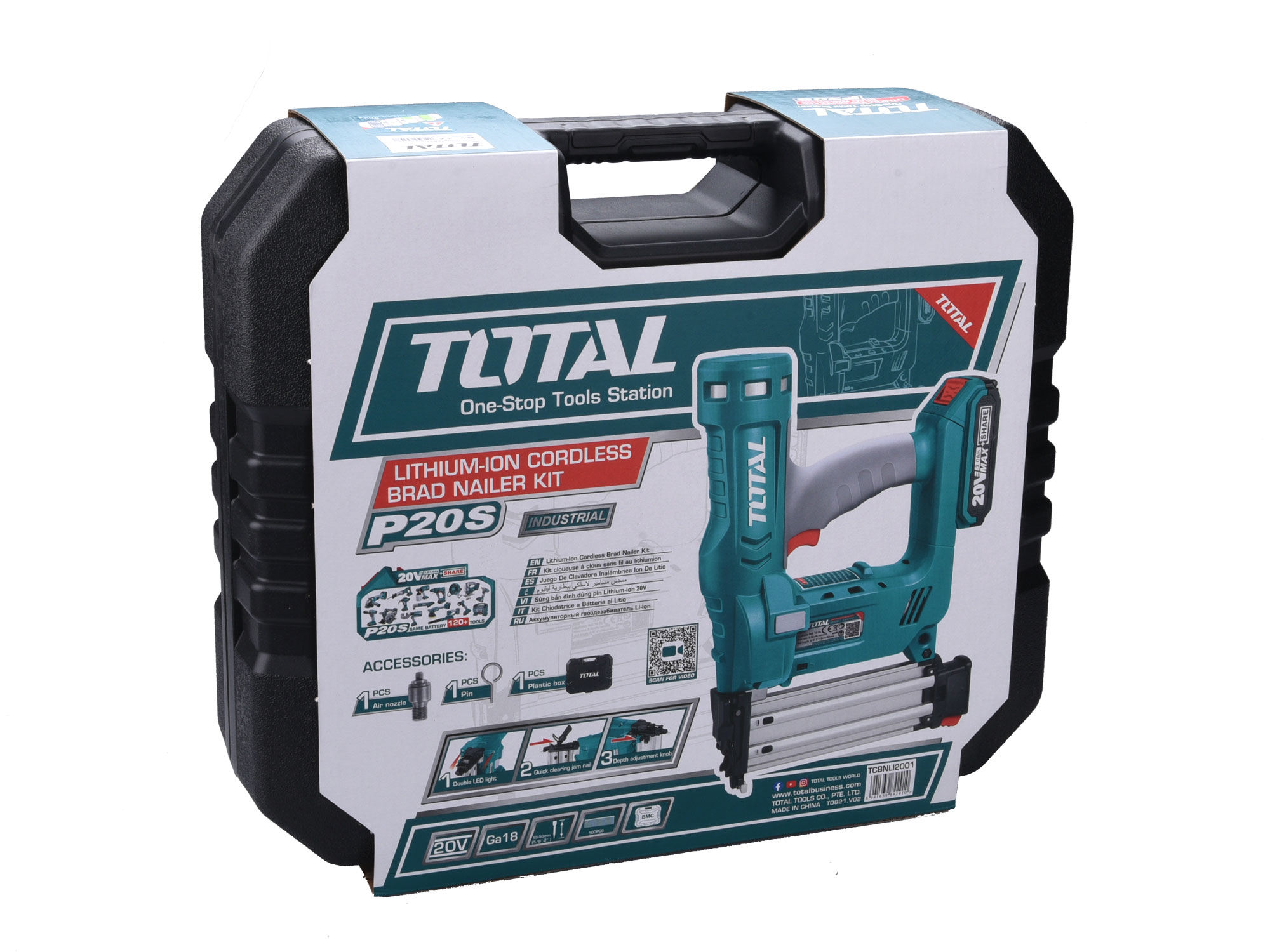 Hřebíkovačka aku, 20V Li-ion, 2000mAh (2x), industrial