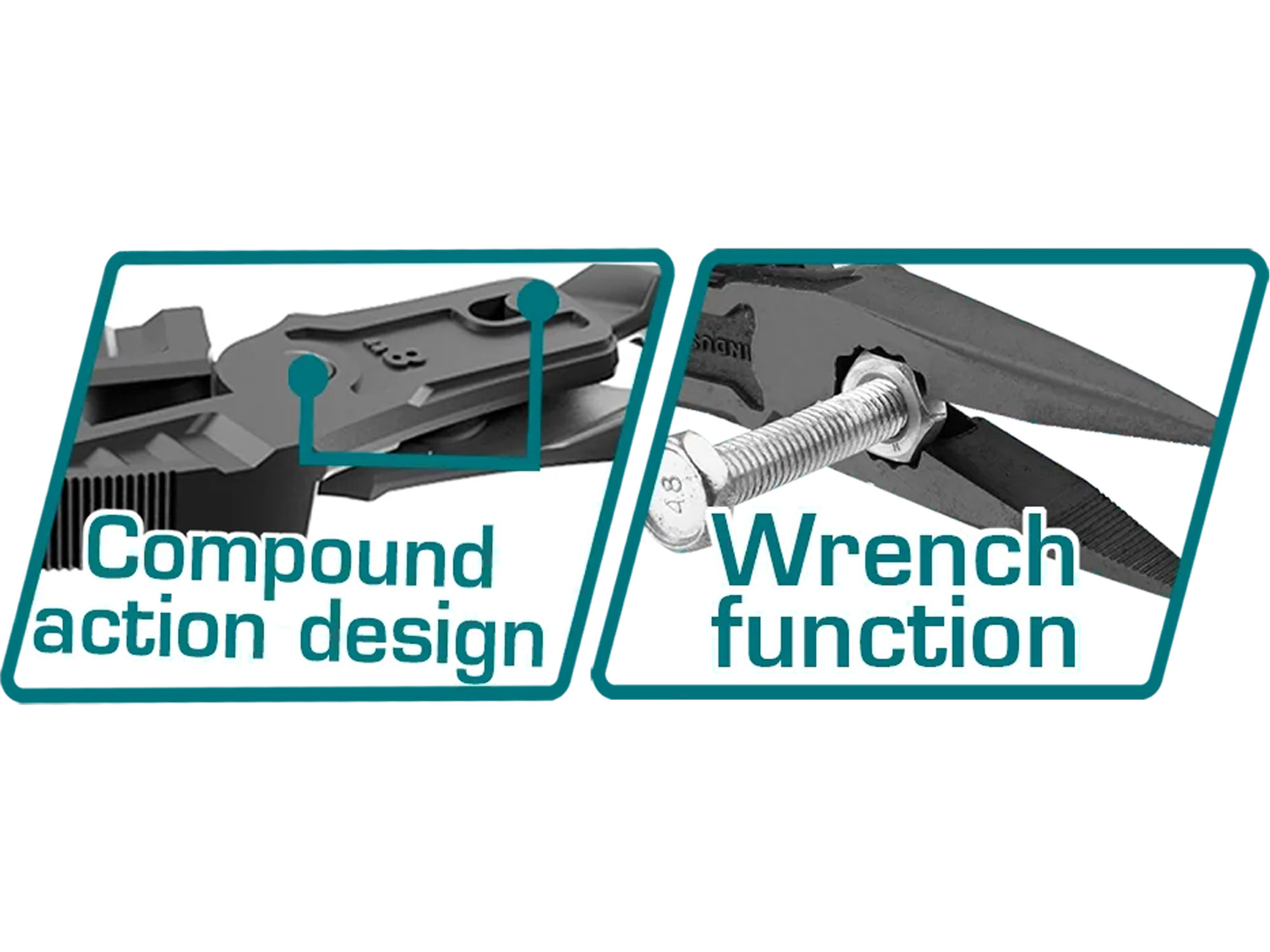 Kleště půlkulaté přímé převodové, 215mm, industrial