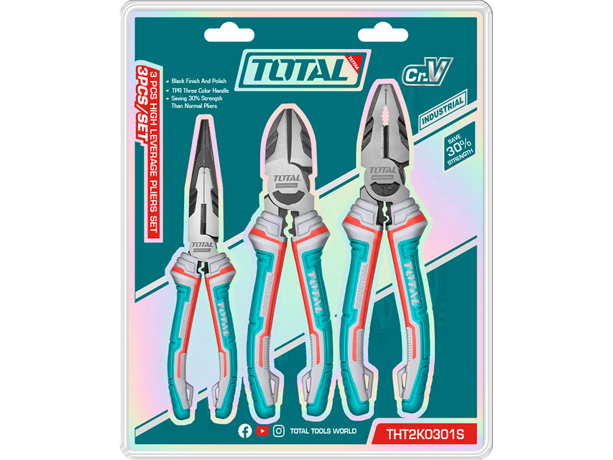 Kleště, sada 3ks, industrial, CrV