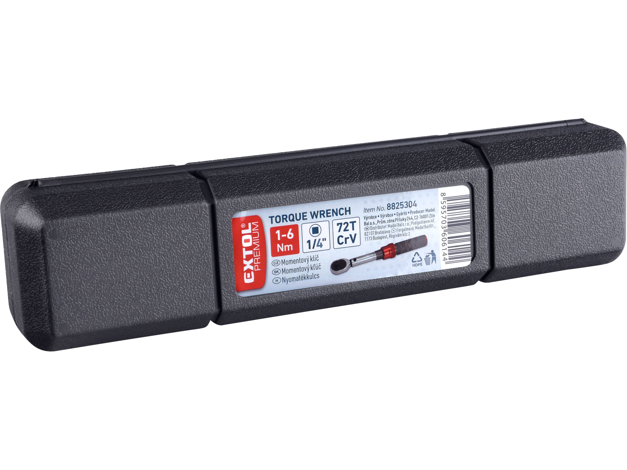 klíč momentový, 1/4", 1-6Nm, CrV