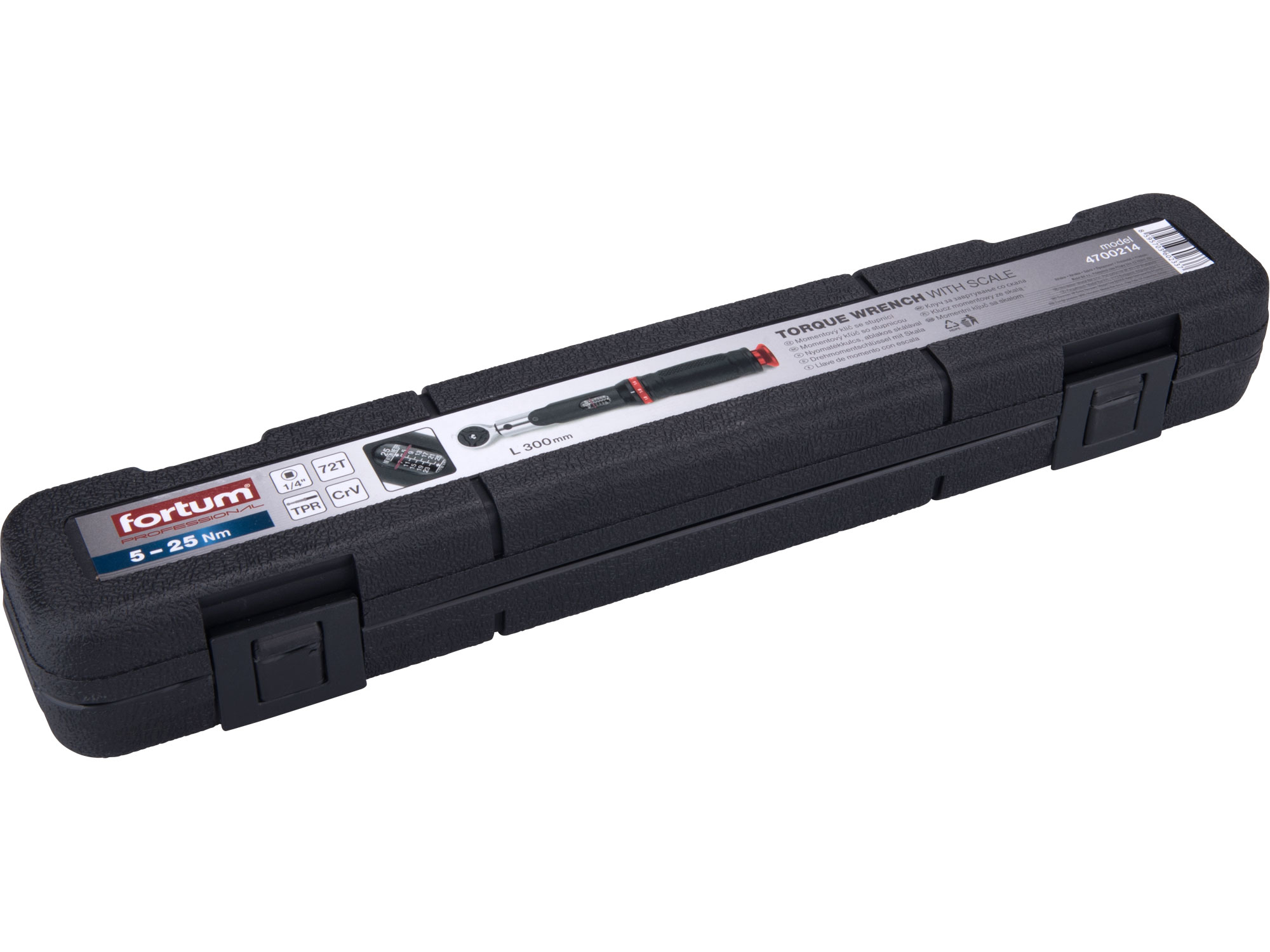 klíč momentový se stupnicí, 1/4", 5-25Nm, 72 zubů, CrV