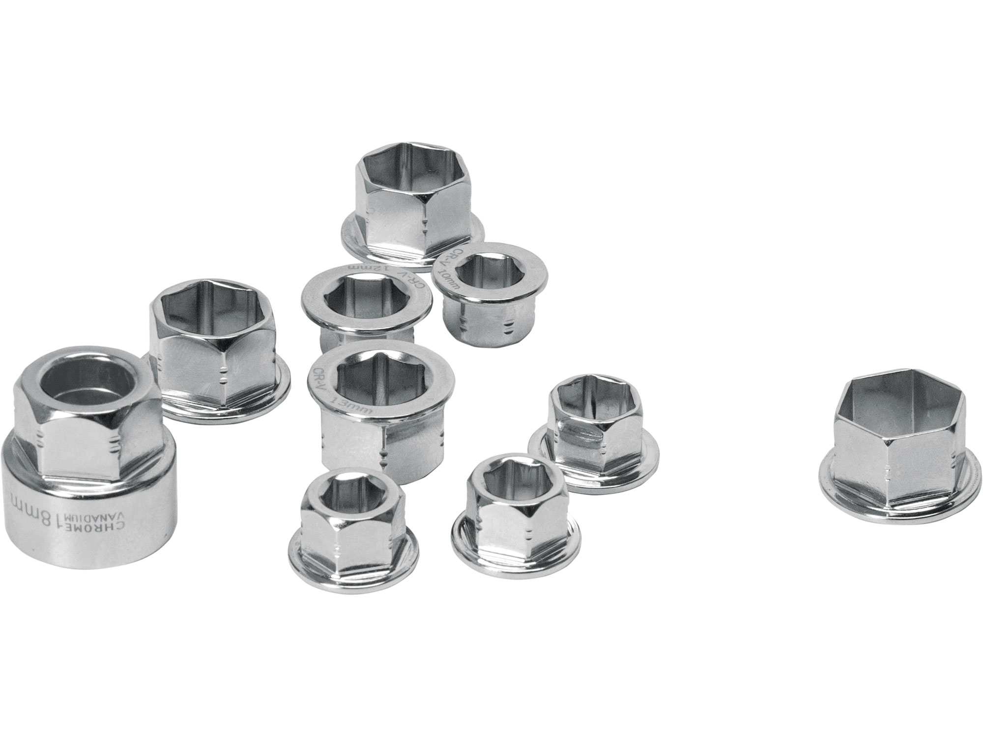 klíč ráčnový tvarovaný a vložky, sada 11ks, 8-19mm, CrV