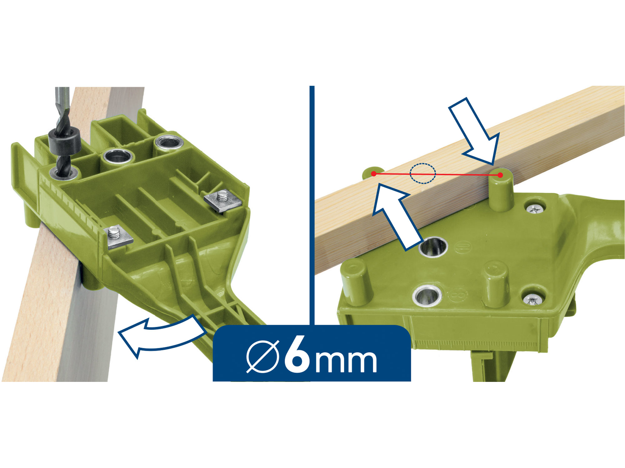 kolíkovací přípravek sada 44ks, s vrtáky a kolíky O 6-8-10mm