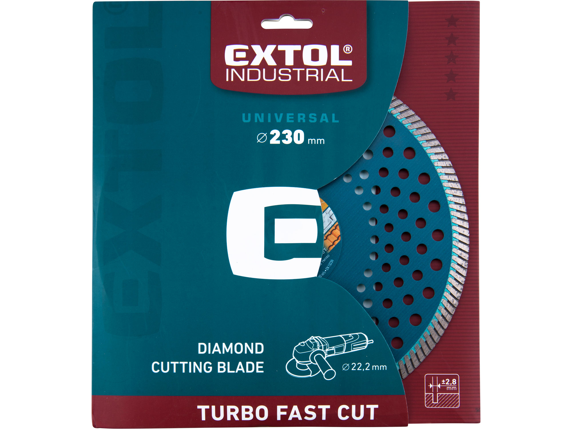 kotouč diamantový řezný, turbo Fast Cut, suché i mokré řezání, O 230x22,2x2,8mm