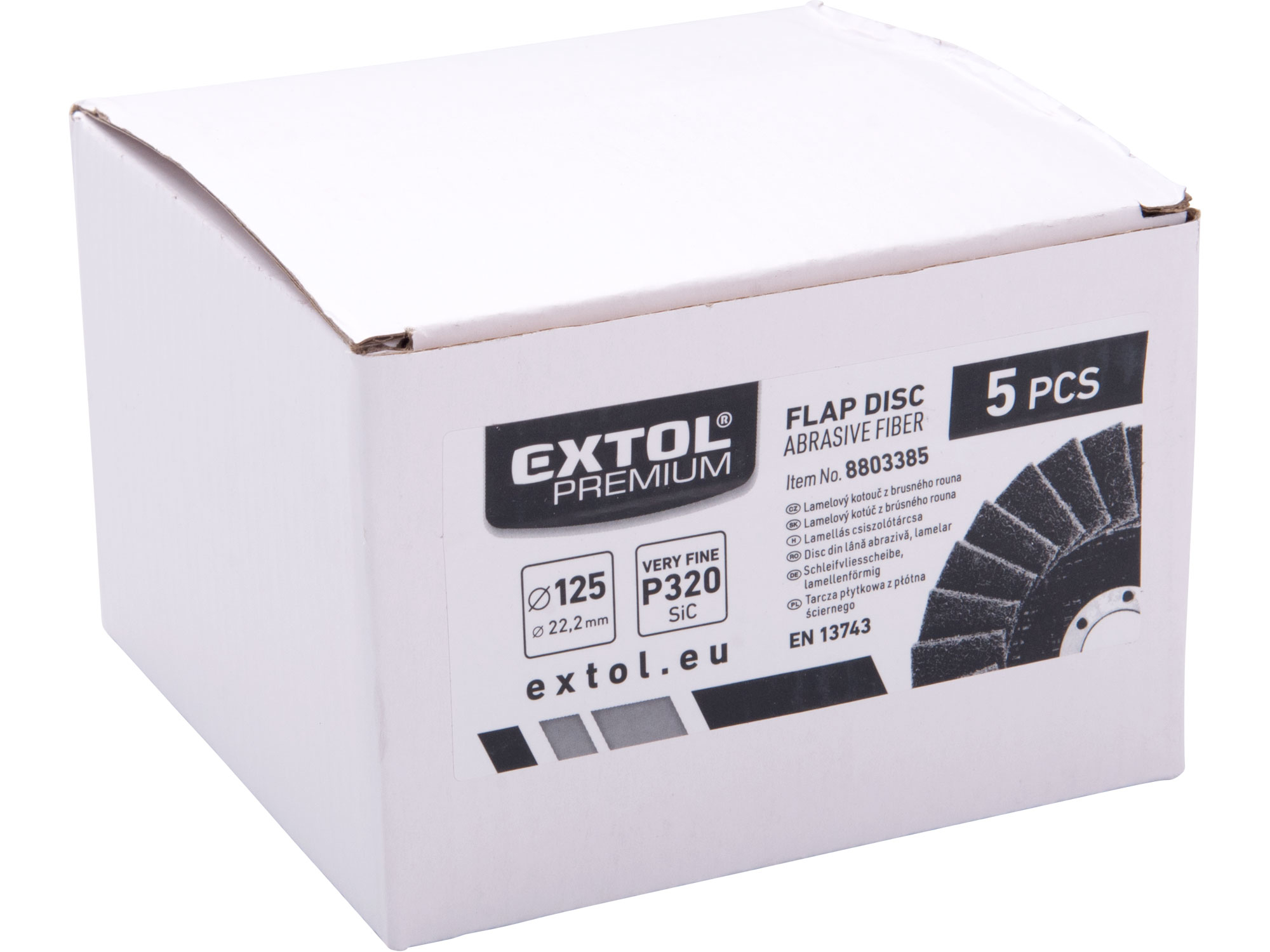 kotouč lamelový šikmý z brusného karbidového rouna, O 125mm, P320-velmi jemný