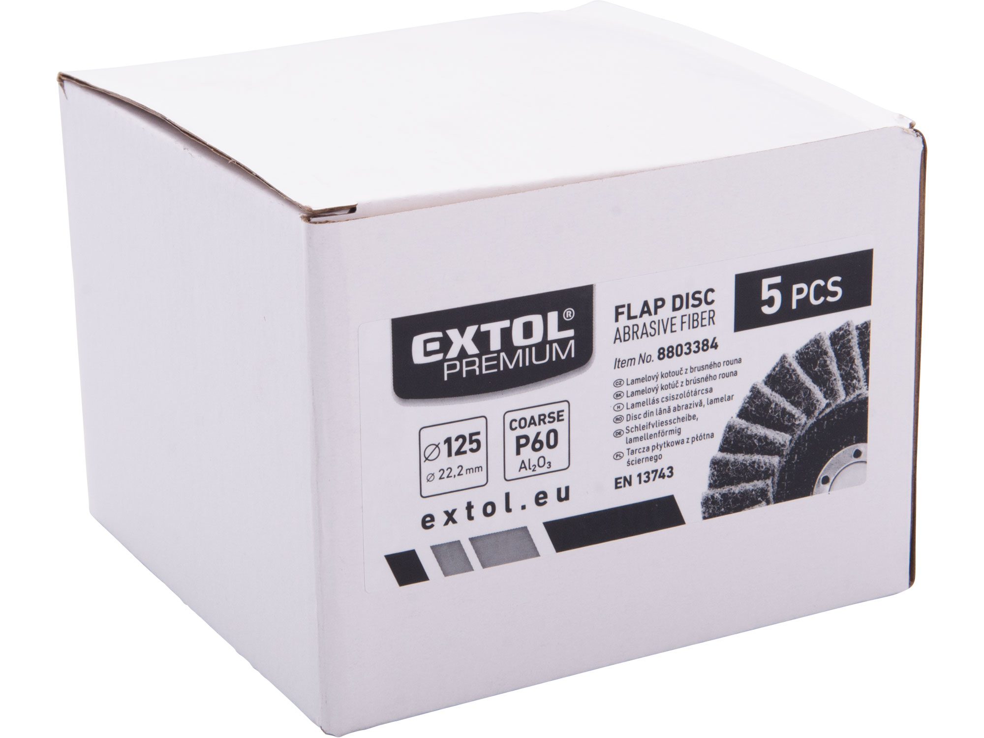 kotouč lamelový šikmý z brusného korundového rouna, O 125mm, P60-hrubý