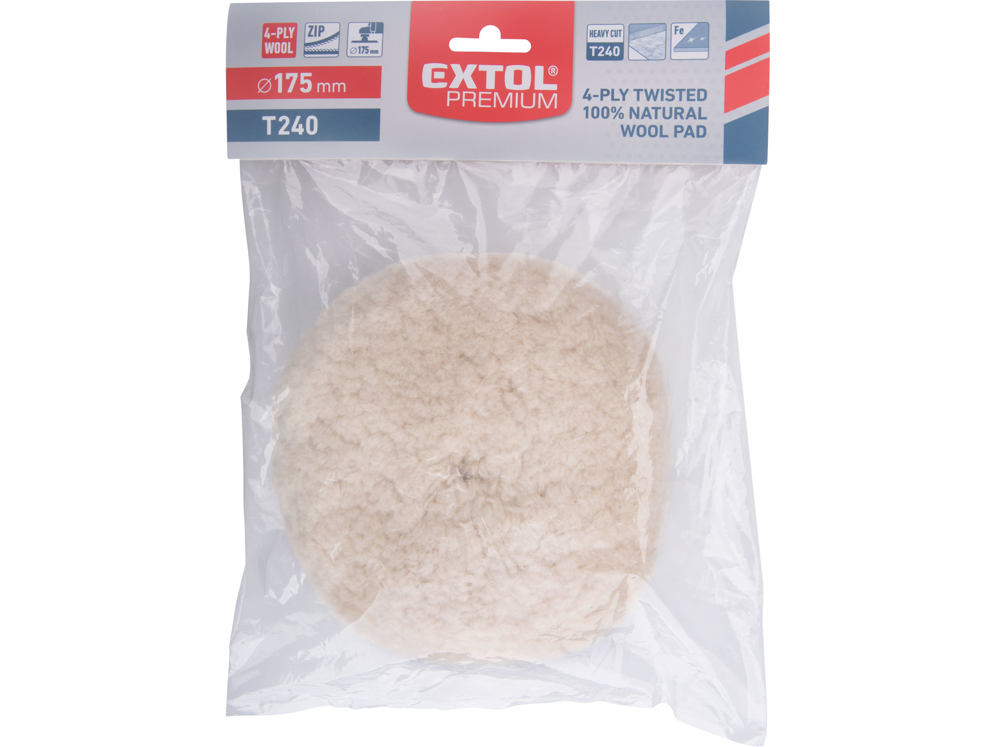 kotouč leštící vlněný, oboustranný, T240, ⌀230mm, 4ply 100% vlna