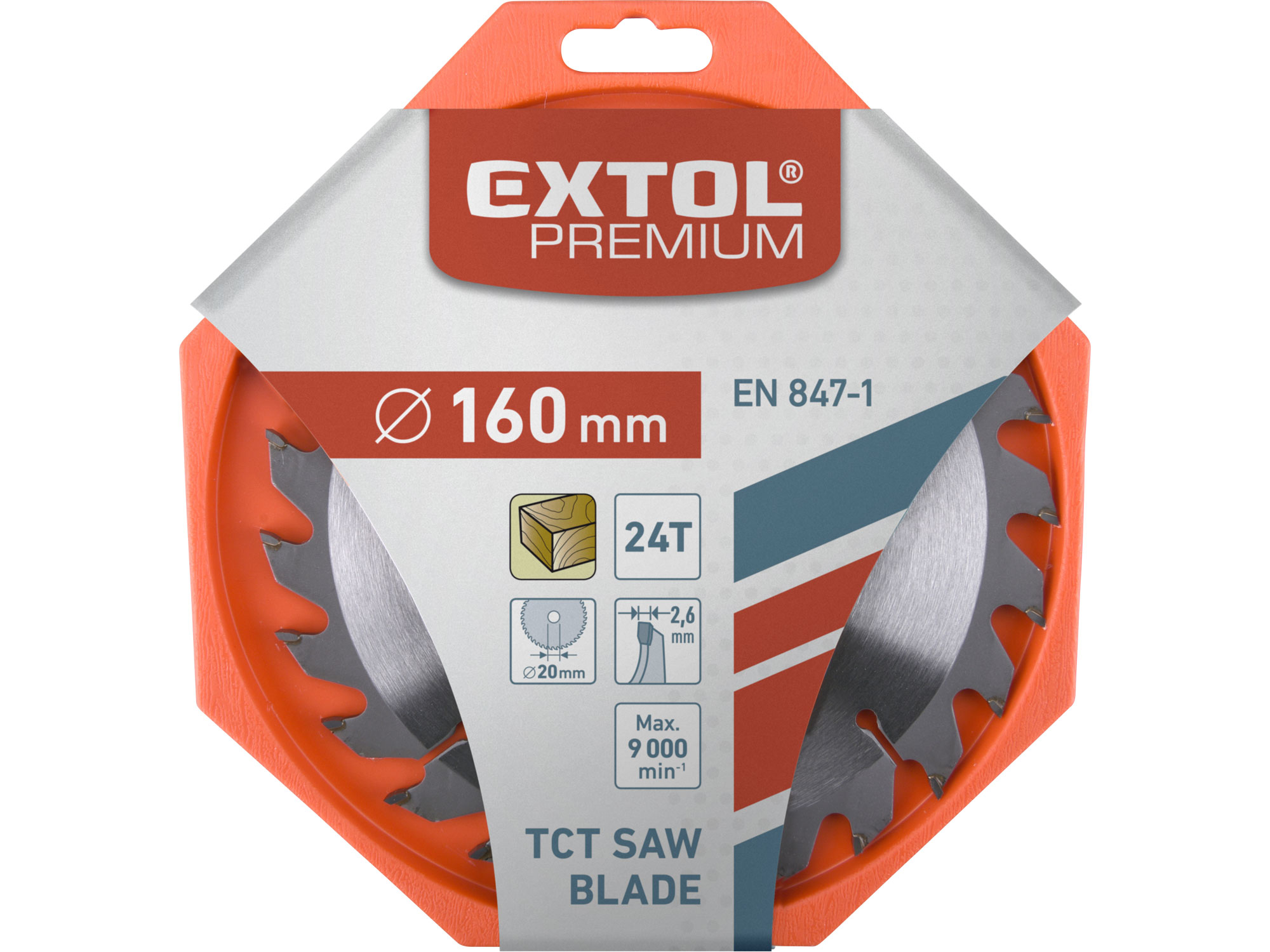 Kotouč pilový 160x2,6x20mm SK24T EXTOL PREMIUM 8803213