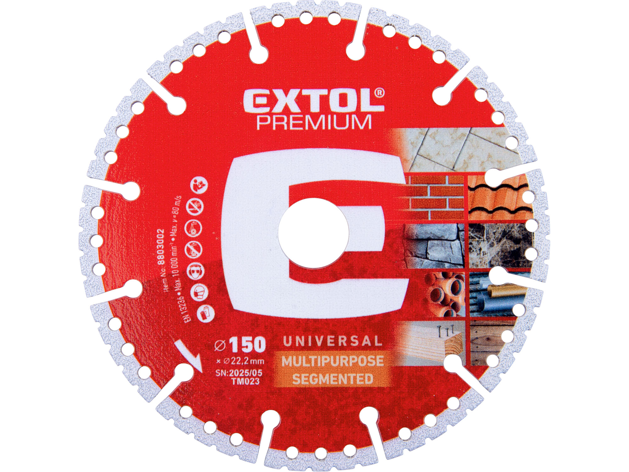 kotouč řezný diamantový MULTI univerzální, O150x22,2x2,6mm - EXTOL PREMIUM