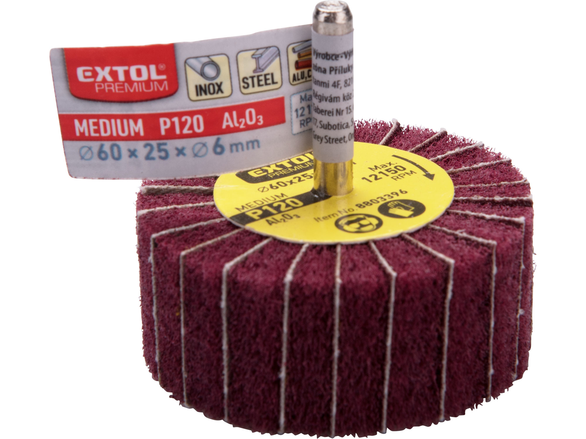 kotouč z korund. brusného rouna kombinovaný, na stopce, O 60x25x6mm