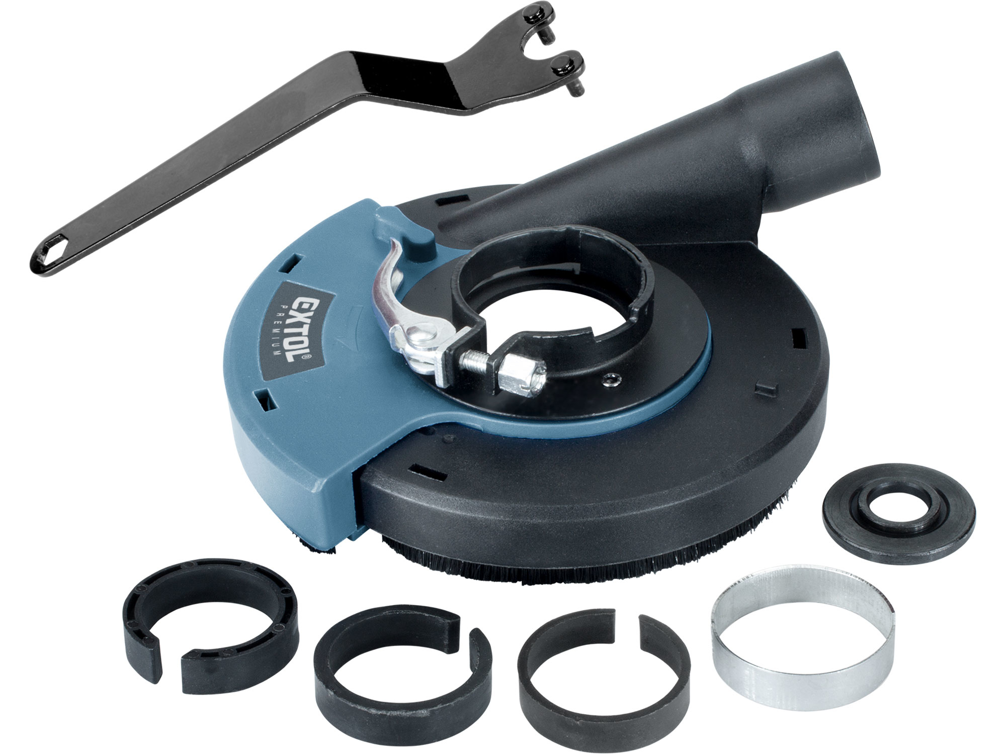 kryt odsávací pro broušení úhlovou bruskou, O125mm s kartáčovým věncem