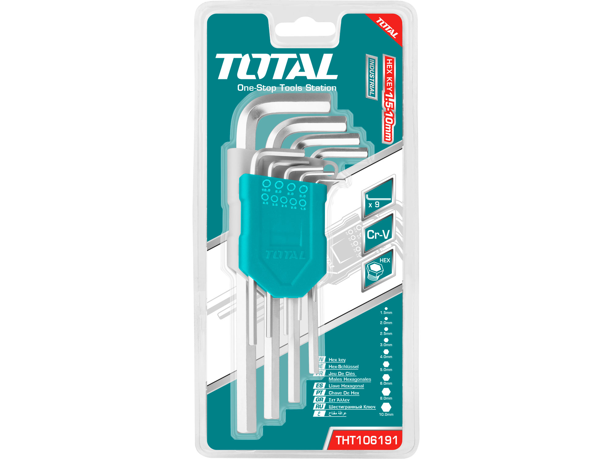 L-klíče Hex, sada, industrial