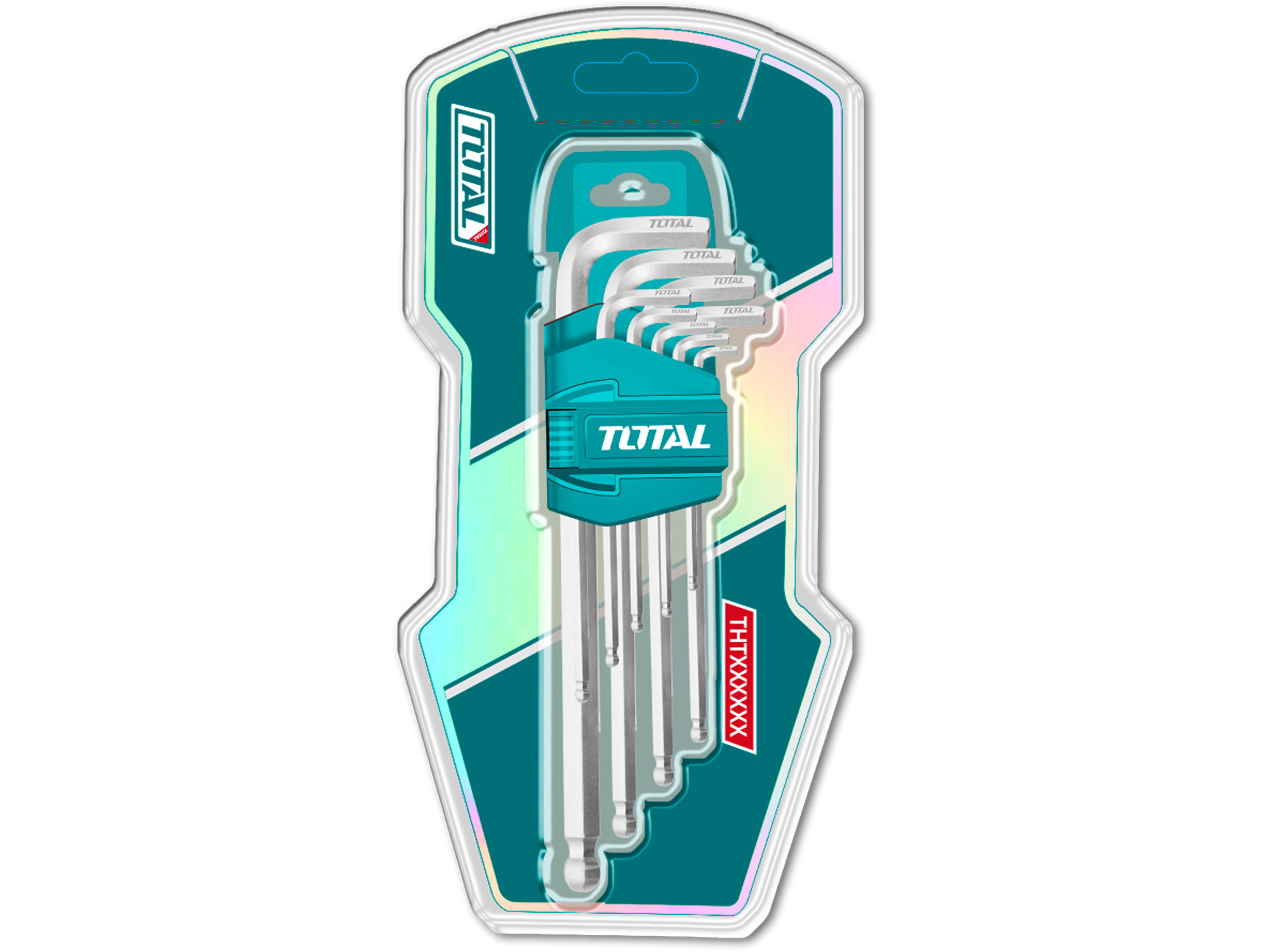 L-klíče IMBUS prodloužené s kuličkou, sada 9ks, CrV, s kuličkou, CrV