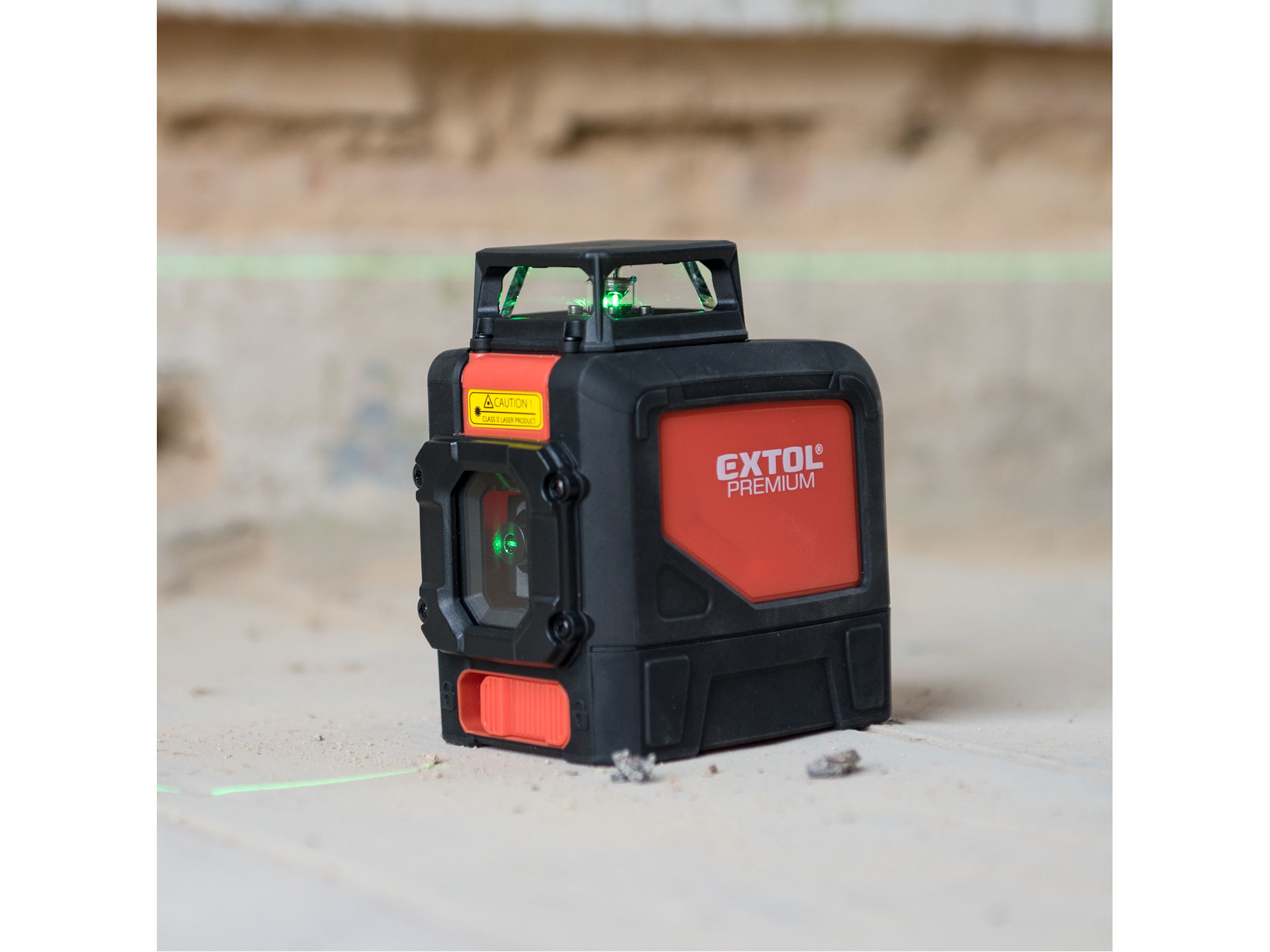 laser zelený liniový, křížový samonivelační, 1H360° x 1V