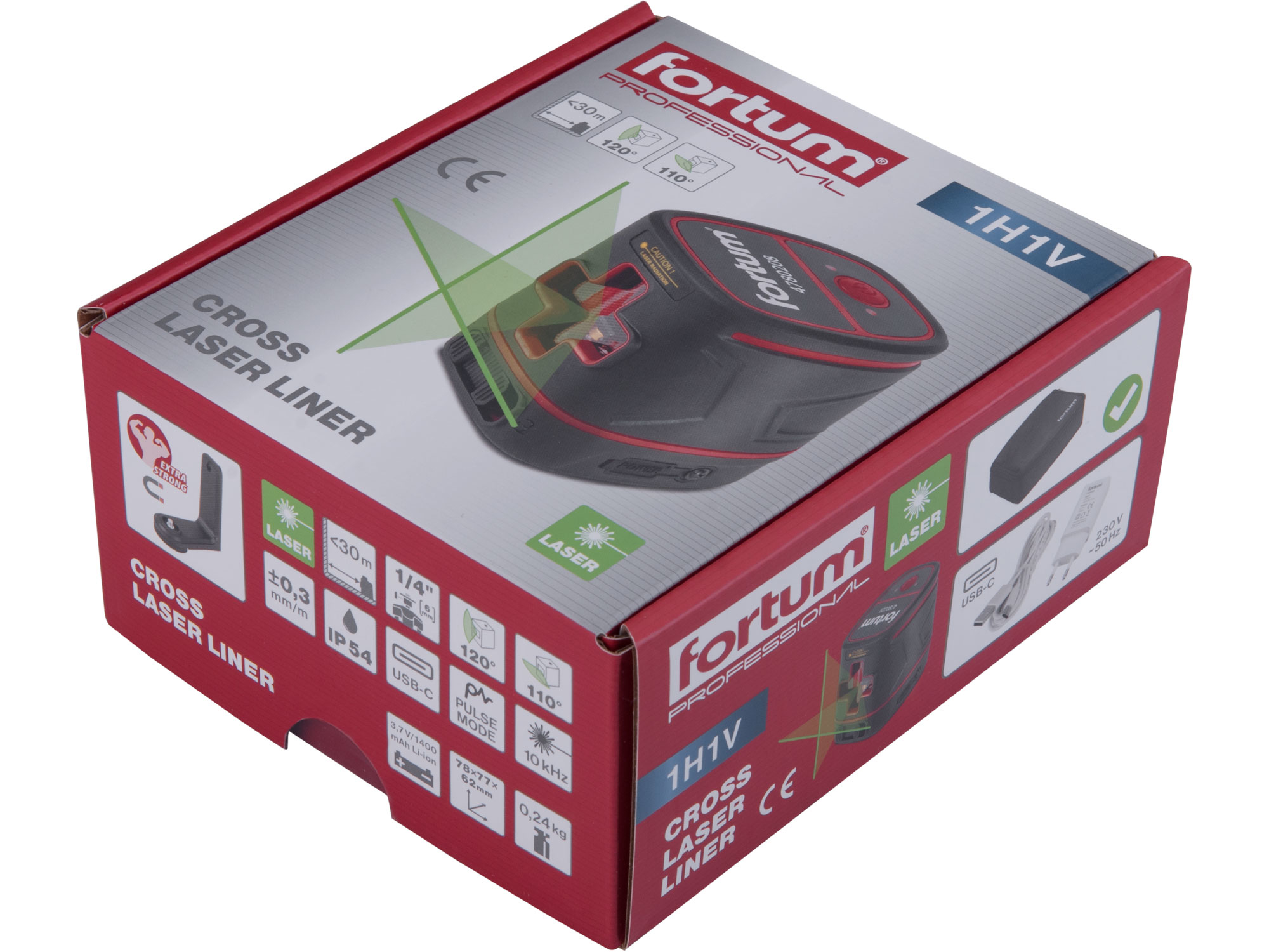 laser zelený liniový křížový samonivelační