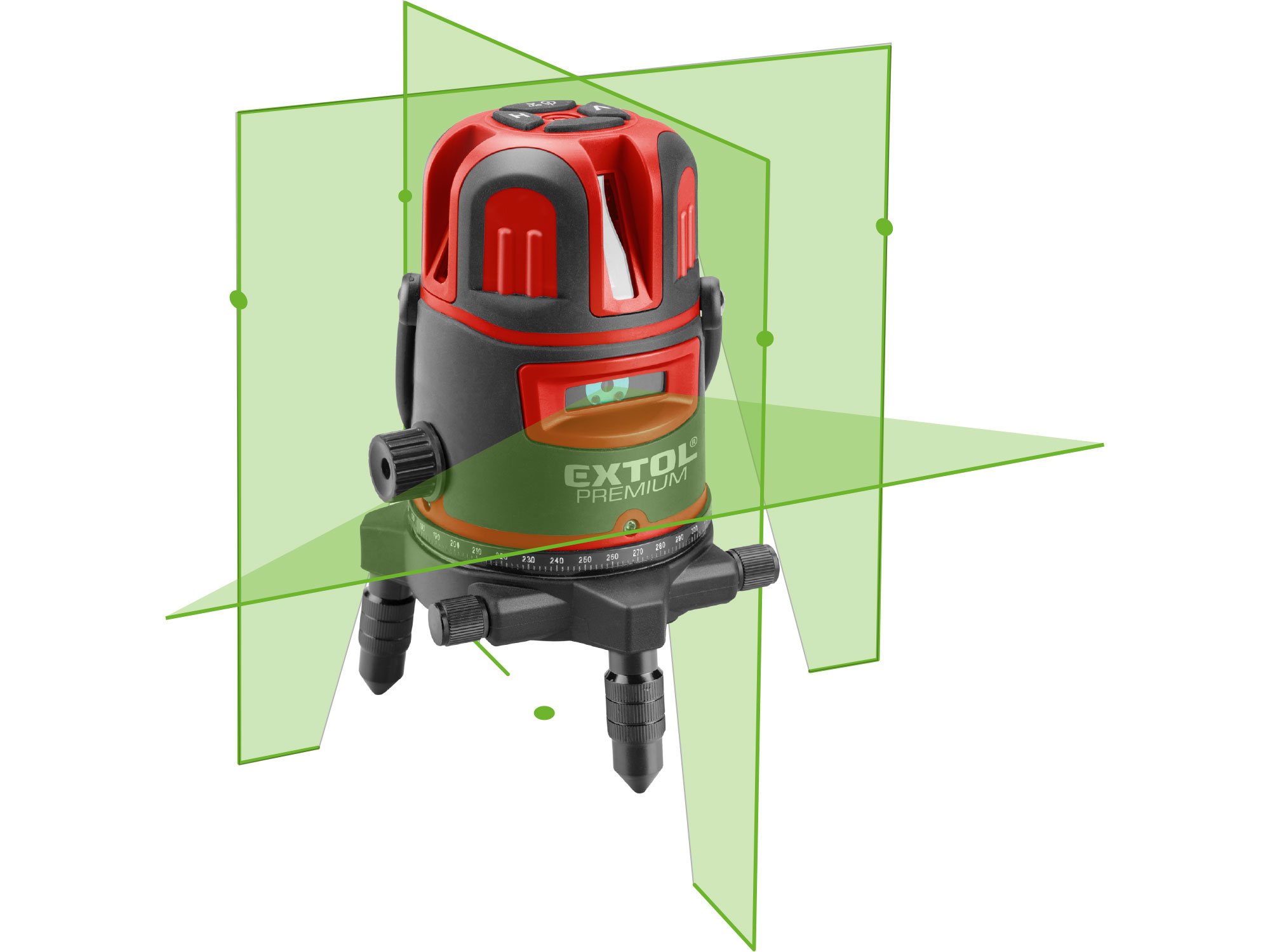 laser zelený liniový, křížový samonivelační