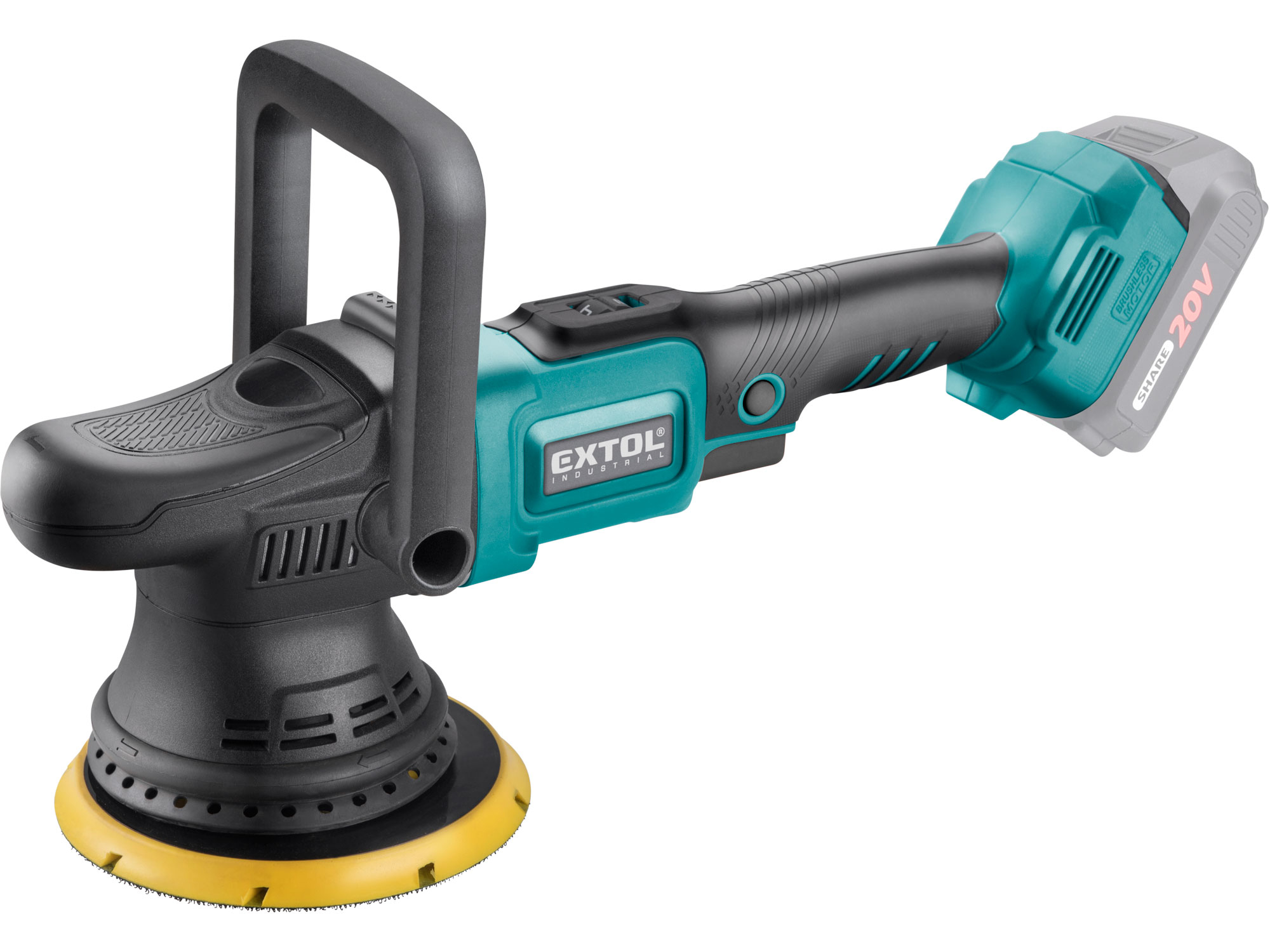 leštička orbitální aku SHARE20V, 150mm, BRUSHLESS, bez baterie a nabíječky - EXTOL INDUSTRIAL