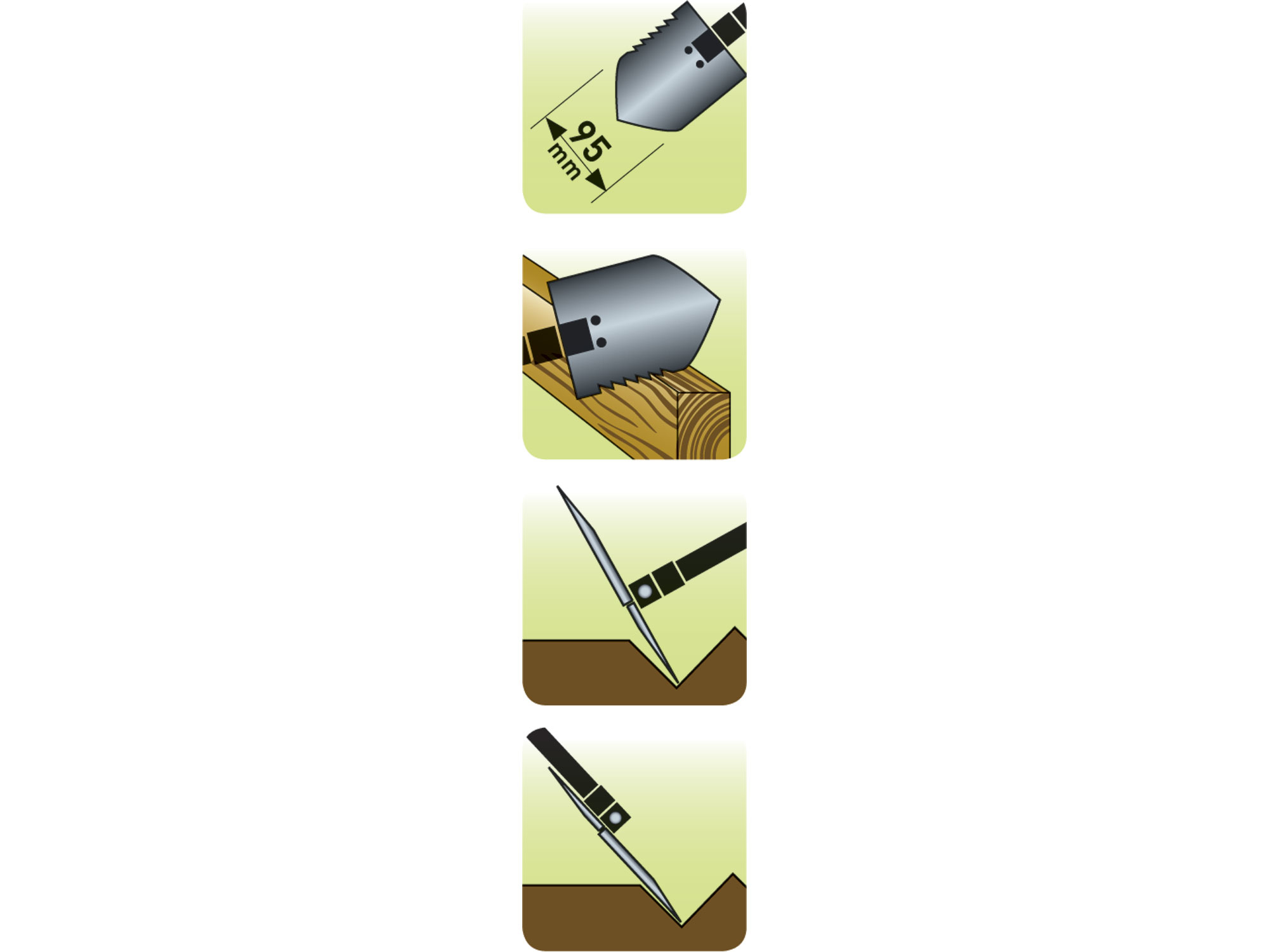 Lopatka skládací s motyčkou, délka 40cm, šířka 9,5cm EXTOL PREMIUM 8877030