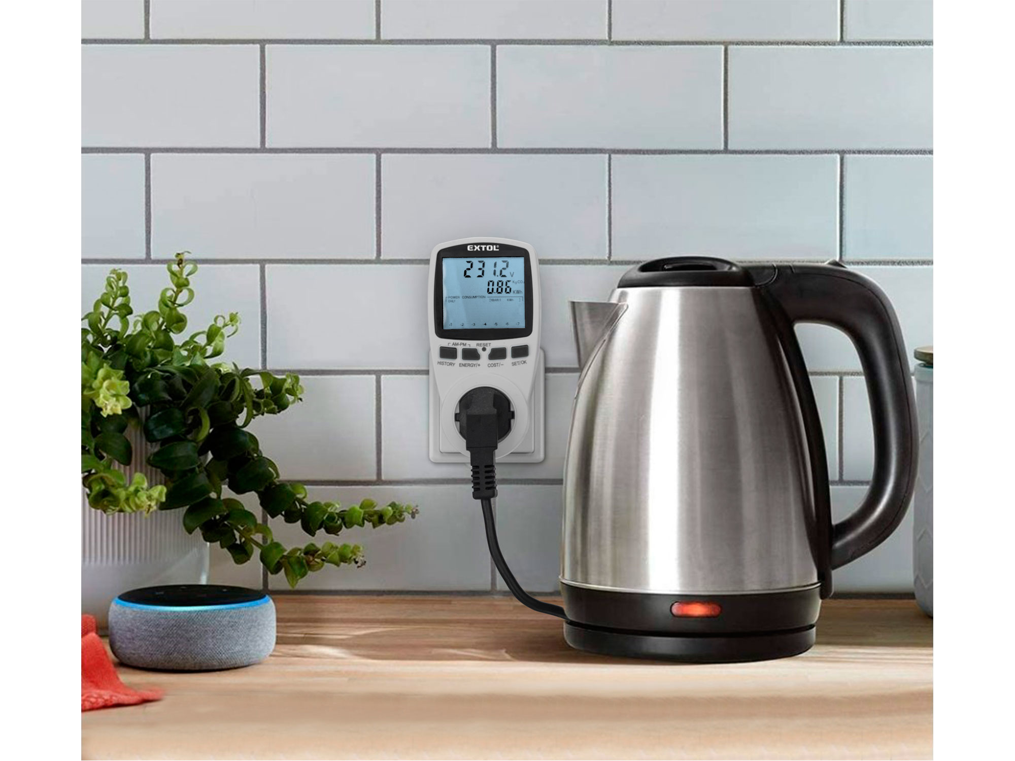 měřič spotřeby el. energie - wattmetr, kW, kWh, V, A, Hz