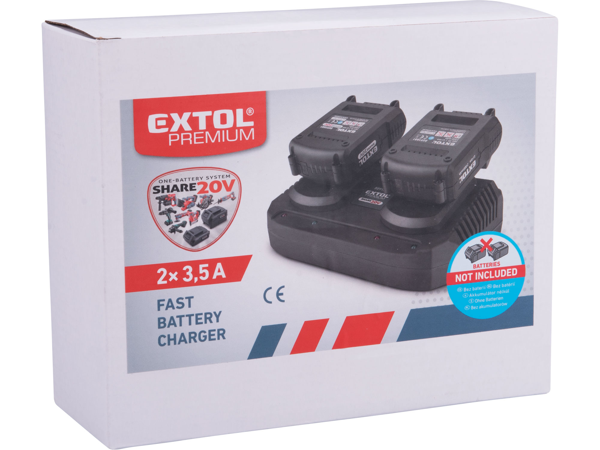 nabíječka SHARE20V, 2x3,5A, EXTOL PREMIUM