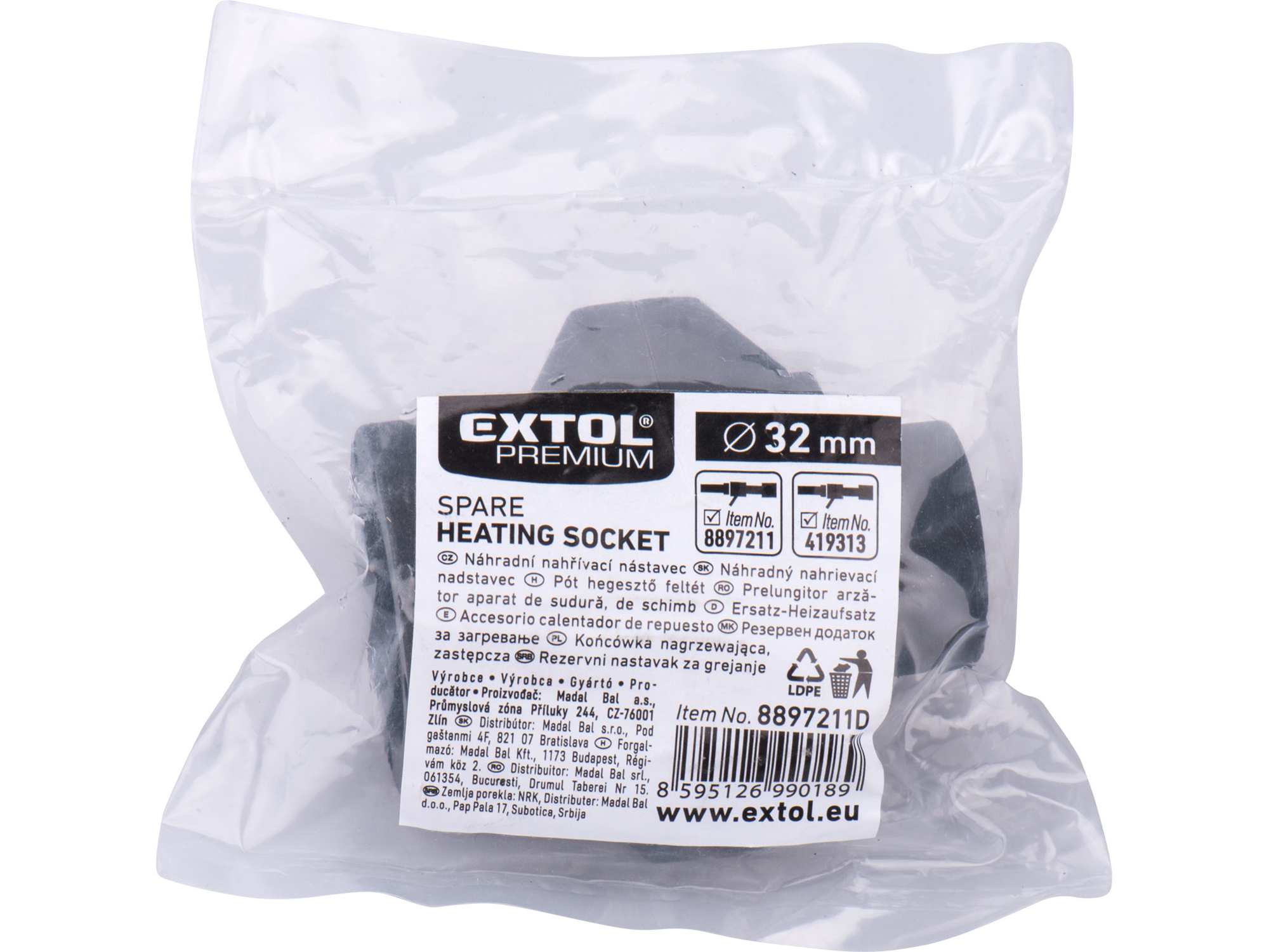 nástavec párový pro polyfúzní svářečku, ⌀32mm