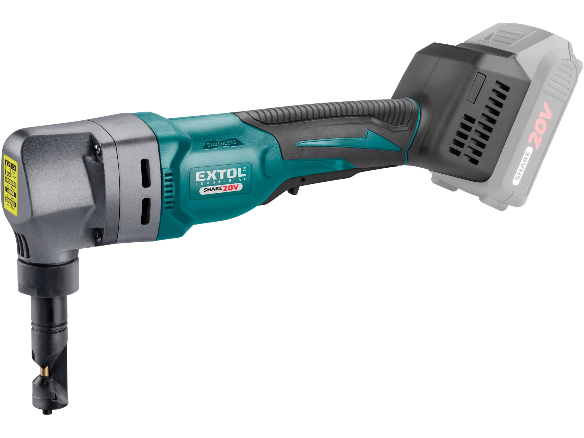 nůžky na plech, prostřihovačky aku SHARE20V, BRUSHLESS, bez baterie a nabíječky - EXTOL PREMIUM