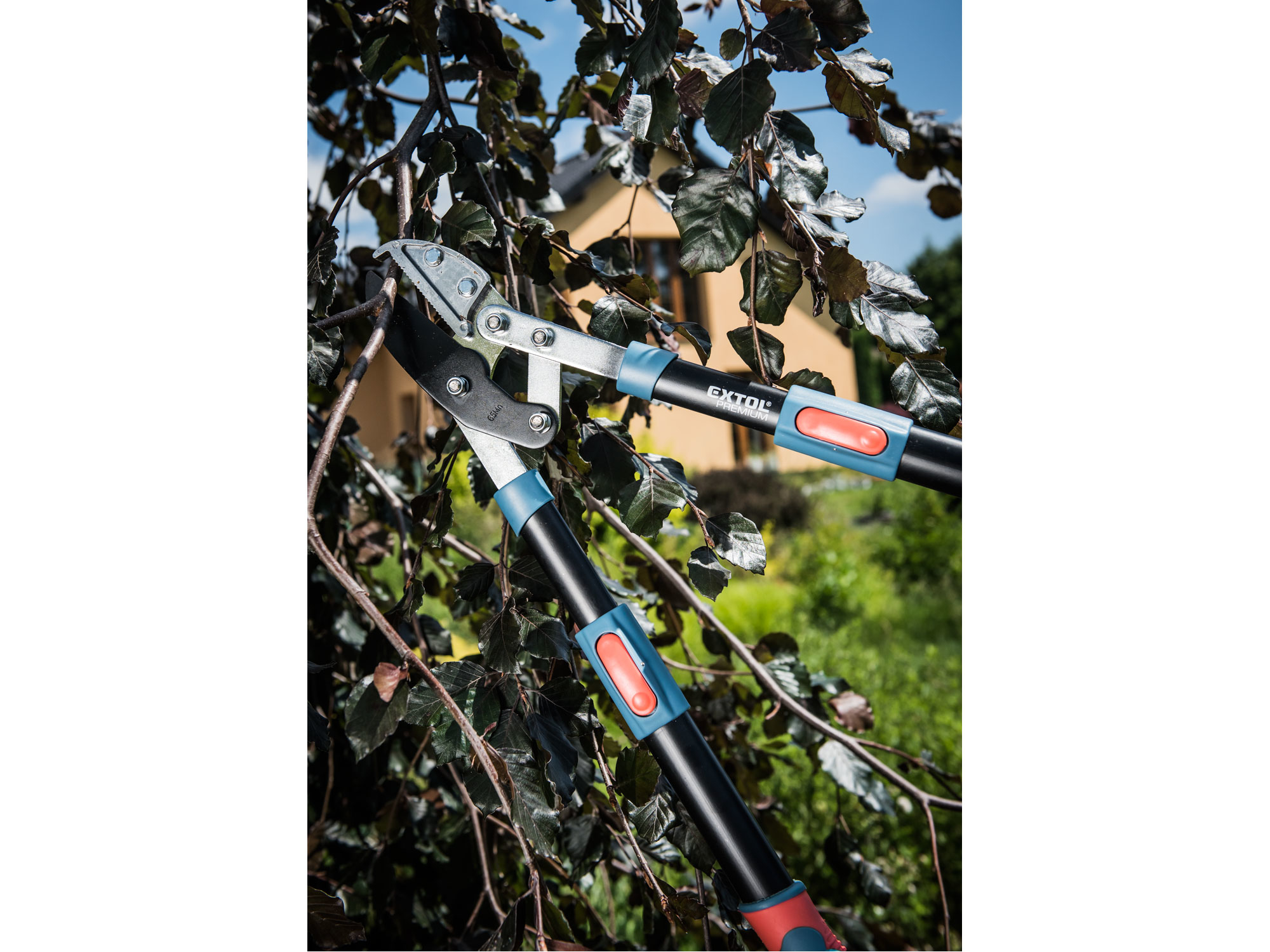 nůžky na větve teleskopické převodové kovadlinkové, 670-940mm, HCS