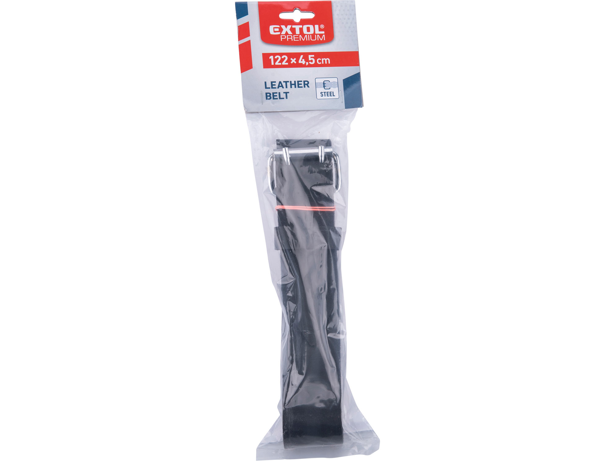 opasek kožený černý, š.4,5cm x d.122cm, kovová přezka