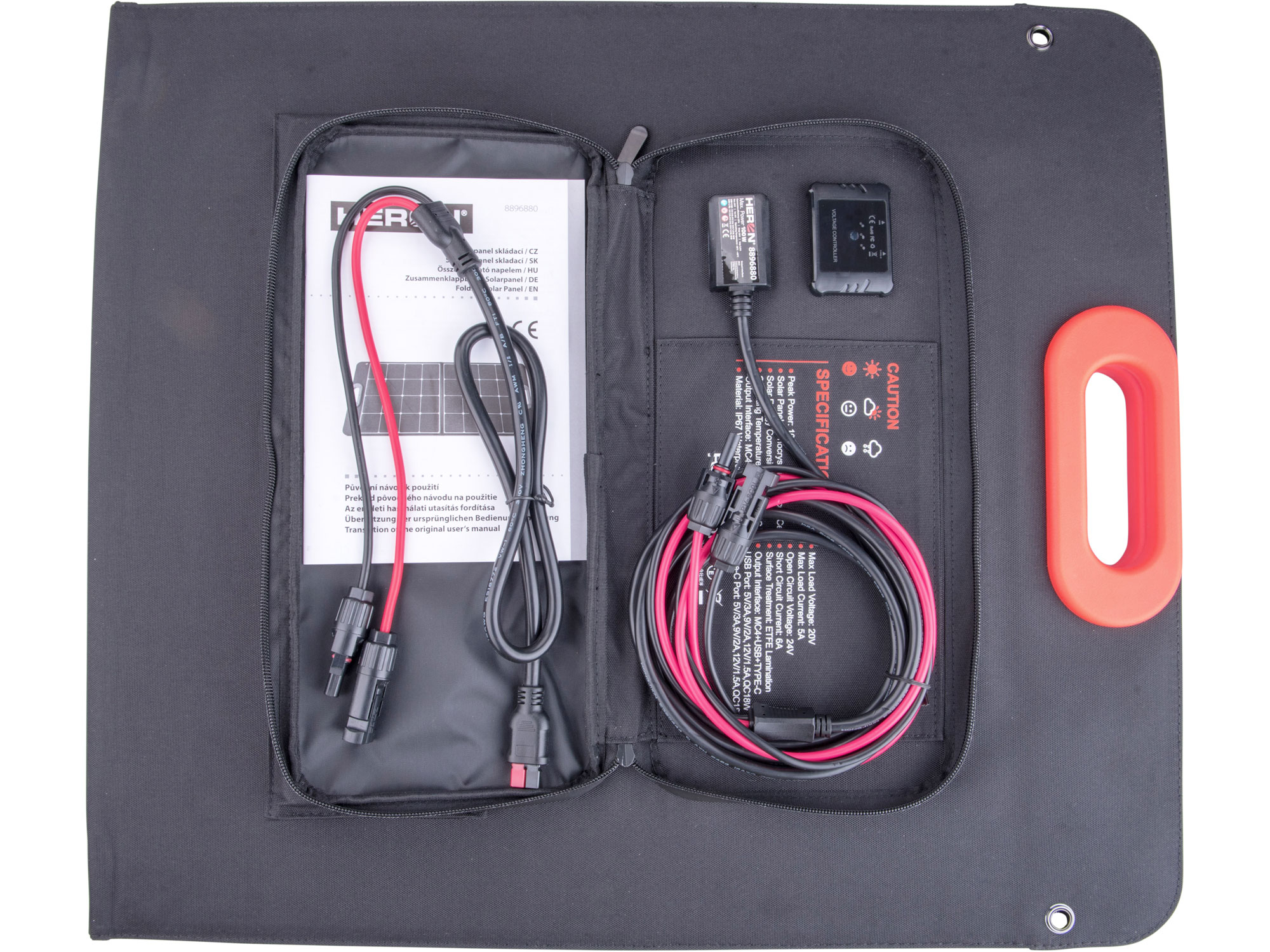 panel solární nabíjecí, skládací, MC4, USB, 100W