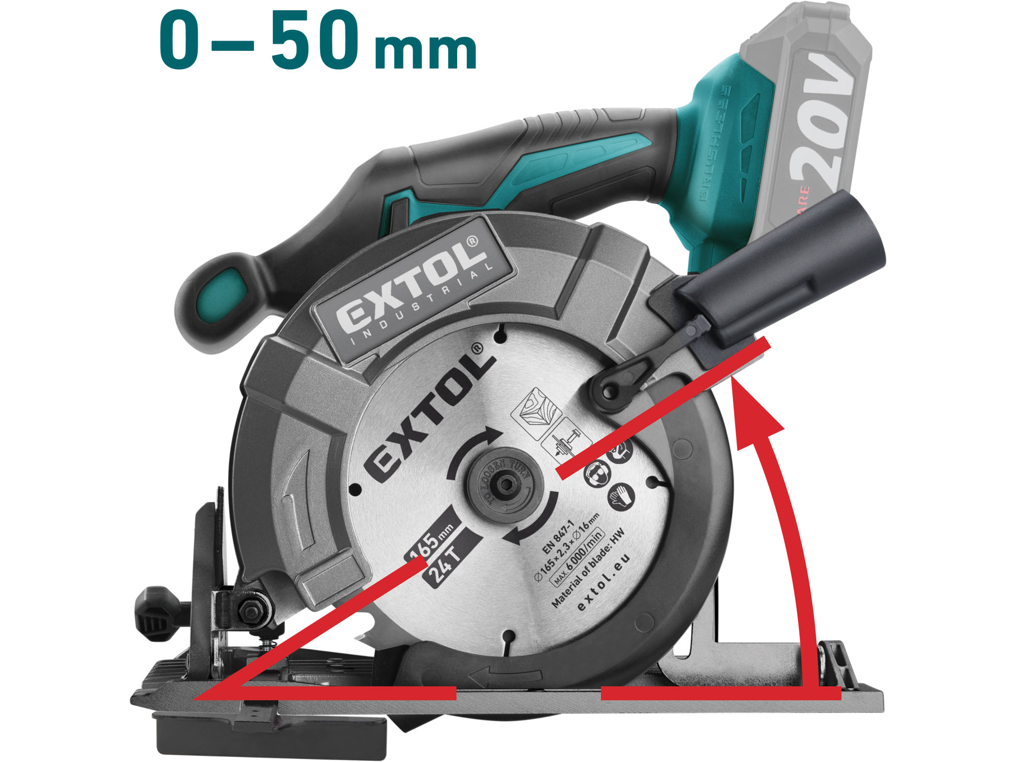 pila kotoučová aku SHARE20V, 165mm, BRUSHLESS, 20V Li-ion, bez baterie a nabíječky