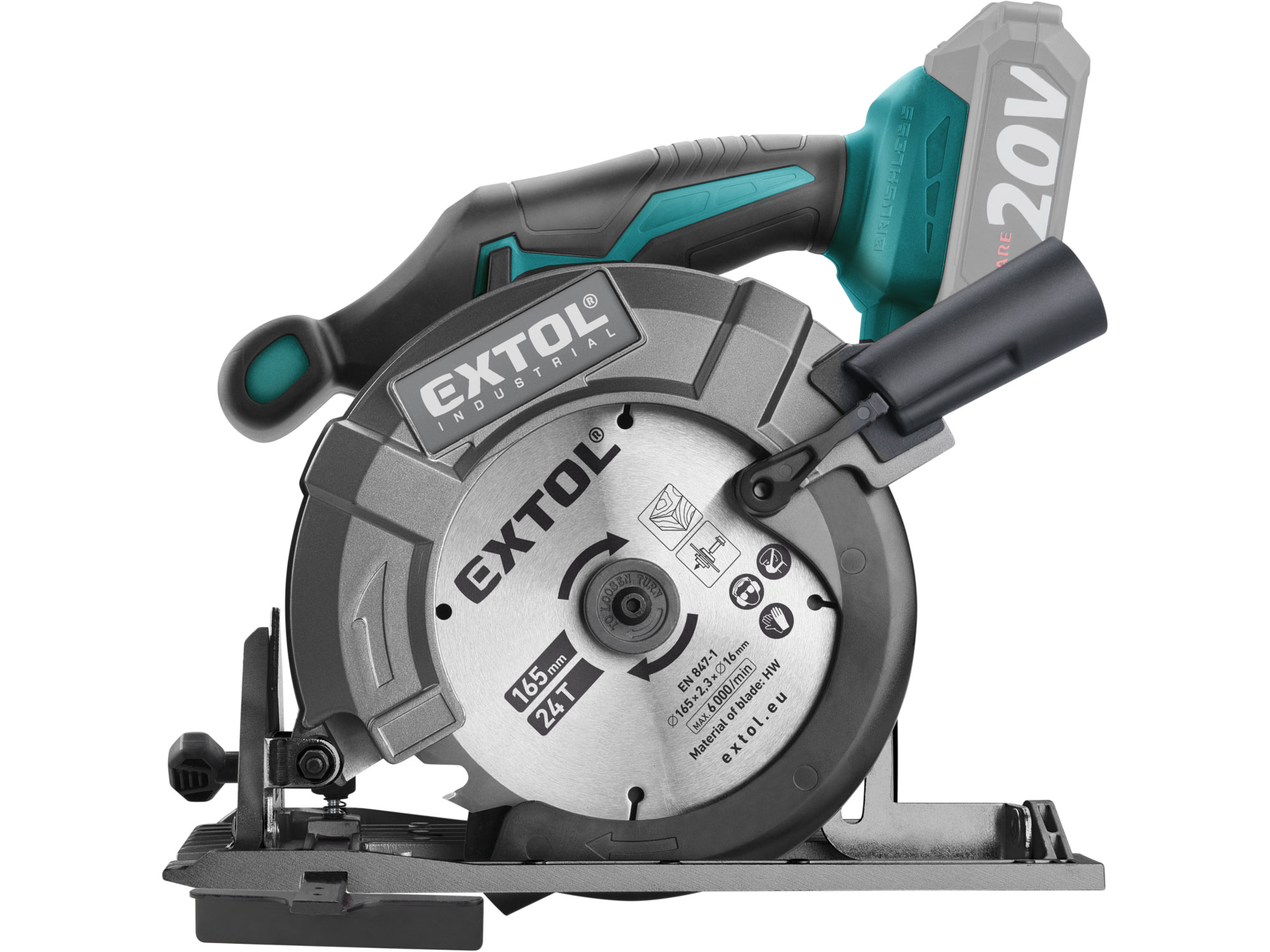 pila kotoučová aku SHARE20V, 165mm, BRUSHLESS, 20V Li-ion, bez baterie a nabíječky