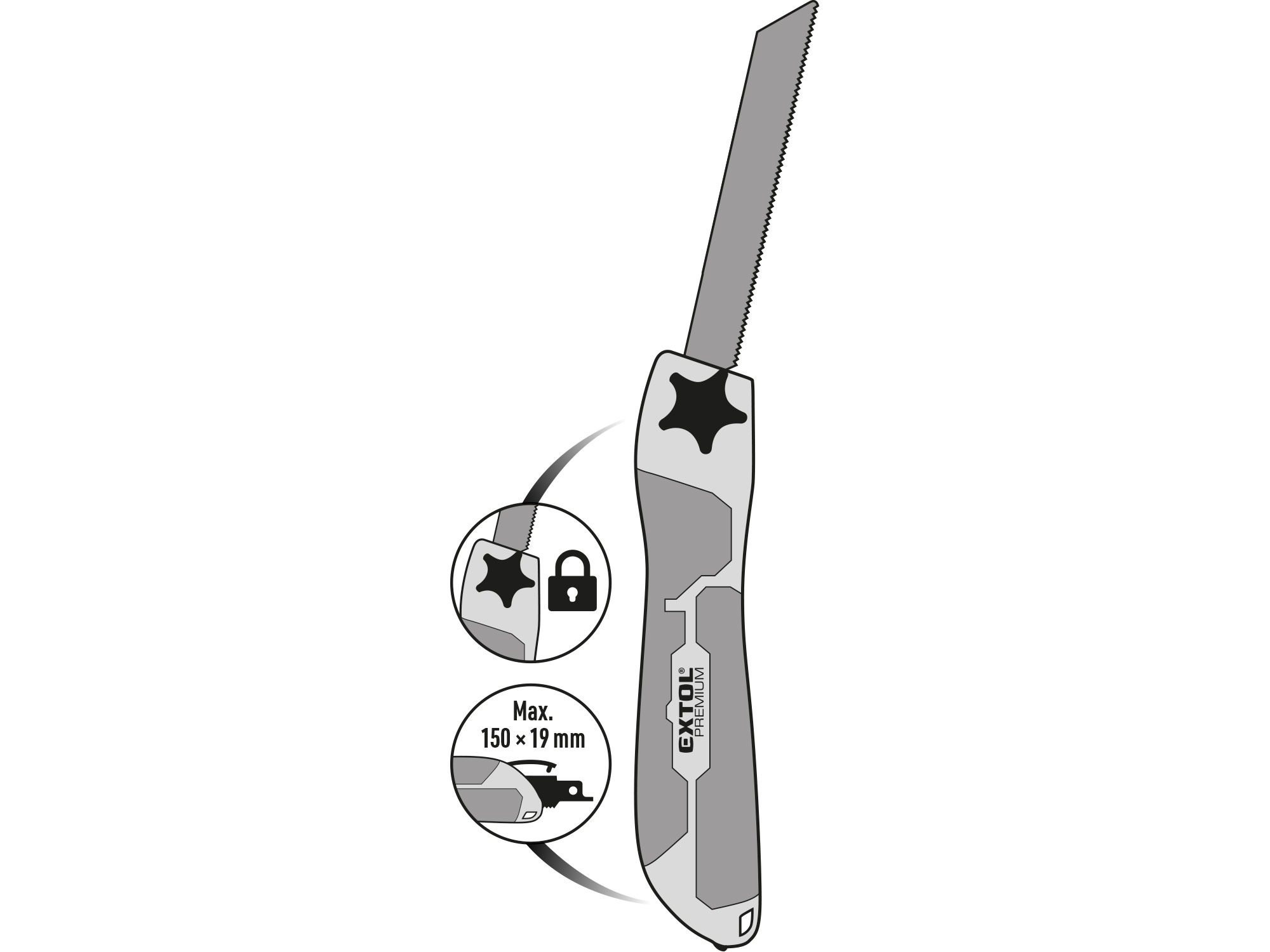 pila na dřevo a kov víceúčelová, se 2ks plátků 150mm