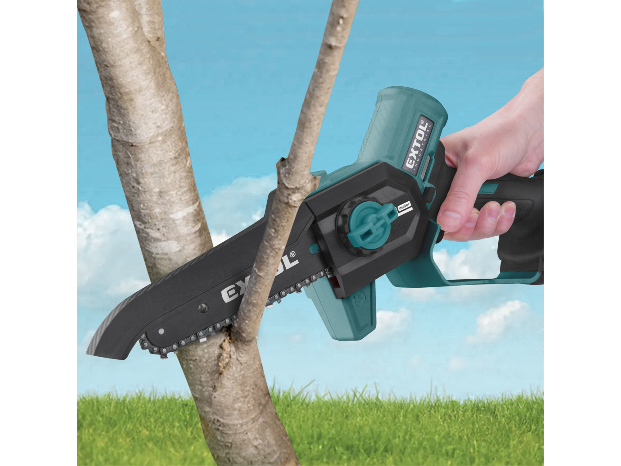 pila řetězová aku jednoruční SHARE20V, 13cm, BRUSHLESS, bez baterie a nabíječky